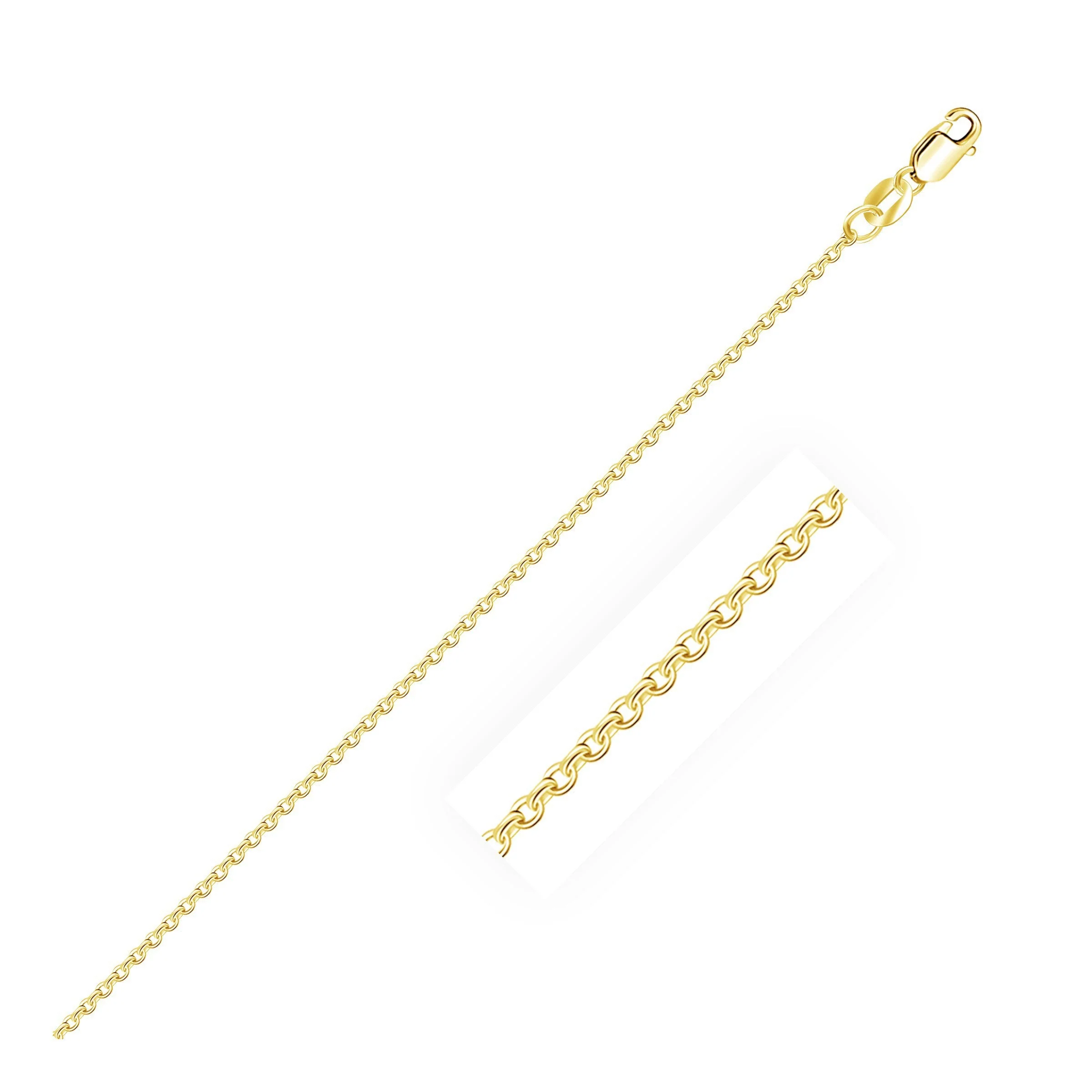 10k Yellow Gold Cable Chain 1.1mm - Image 5