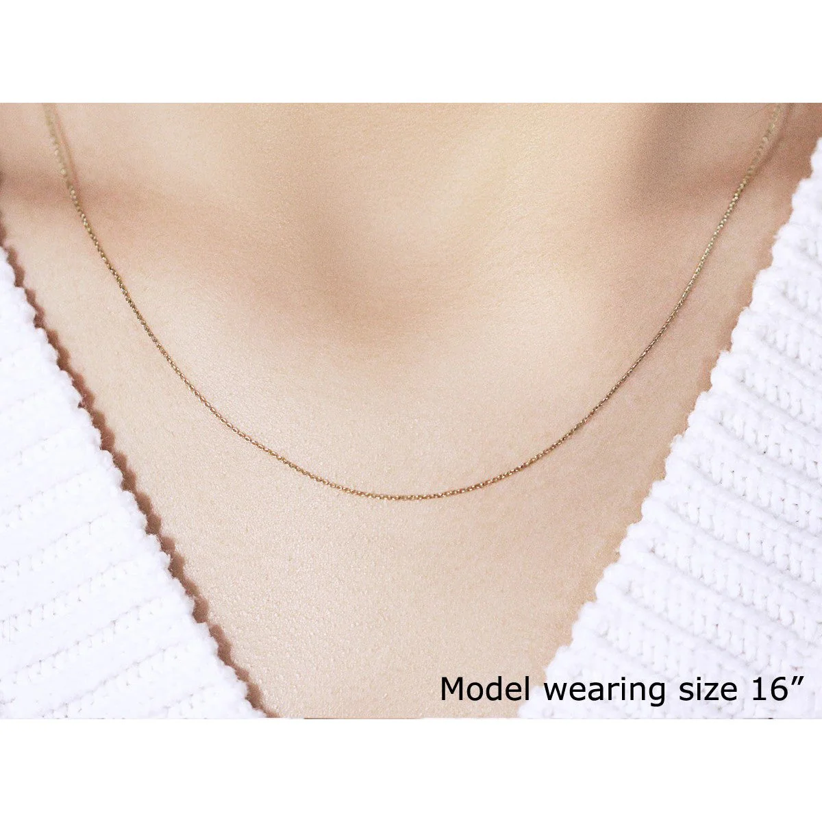 10k Yellow Gold Cable Link Chain (0.50 mm) - Image 4