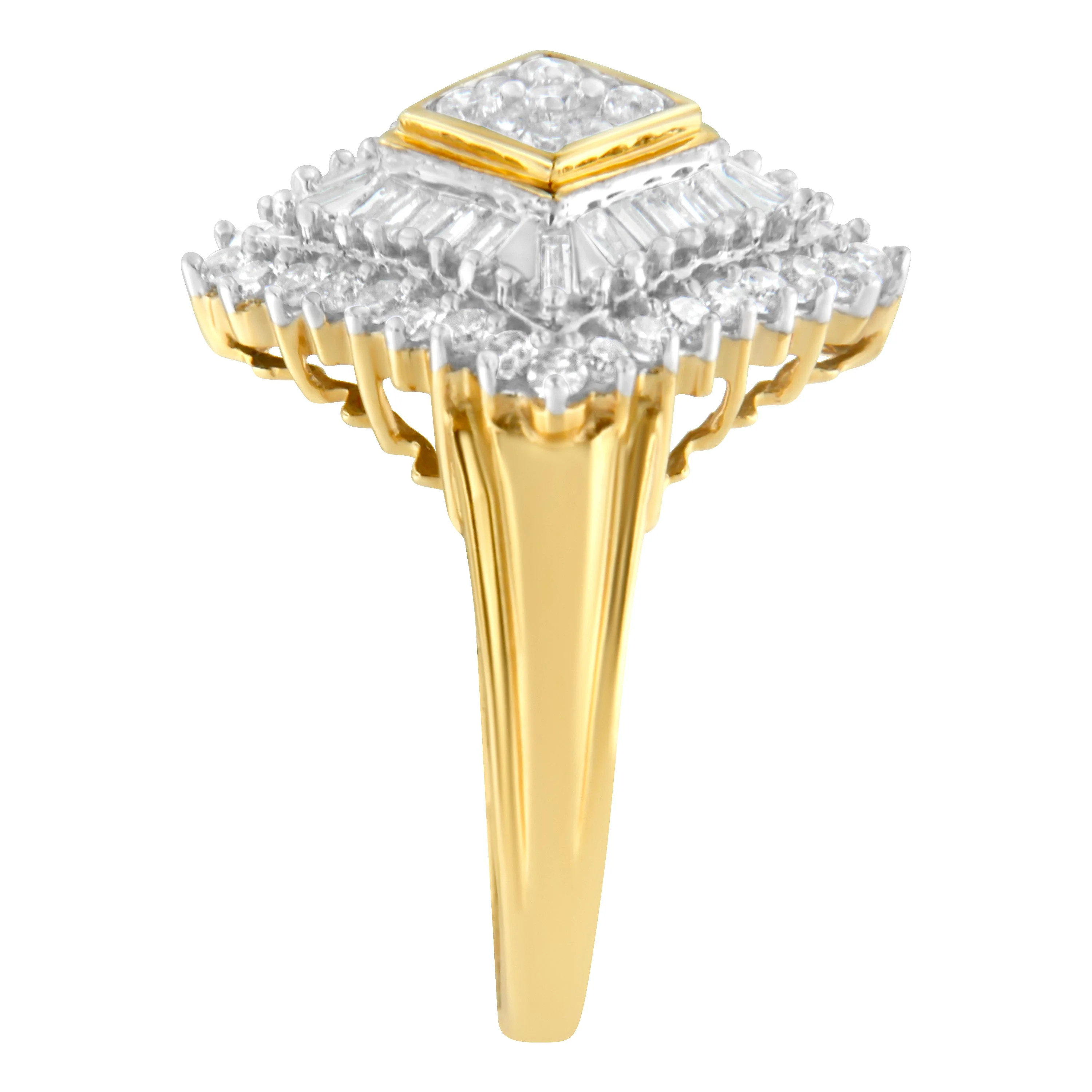 10K Yellow Gold Diamond Ballerina Ring (1 Cttw, I-J Color, I1-I2 Clarity) - Size 7 - Image 10