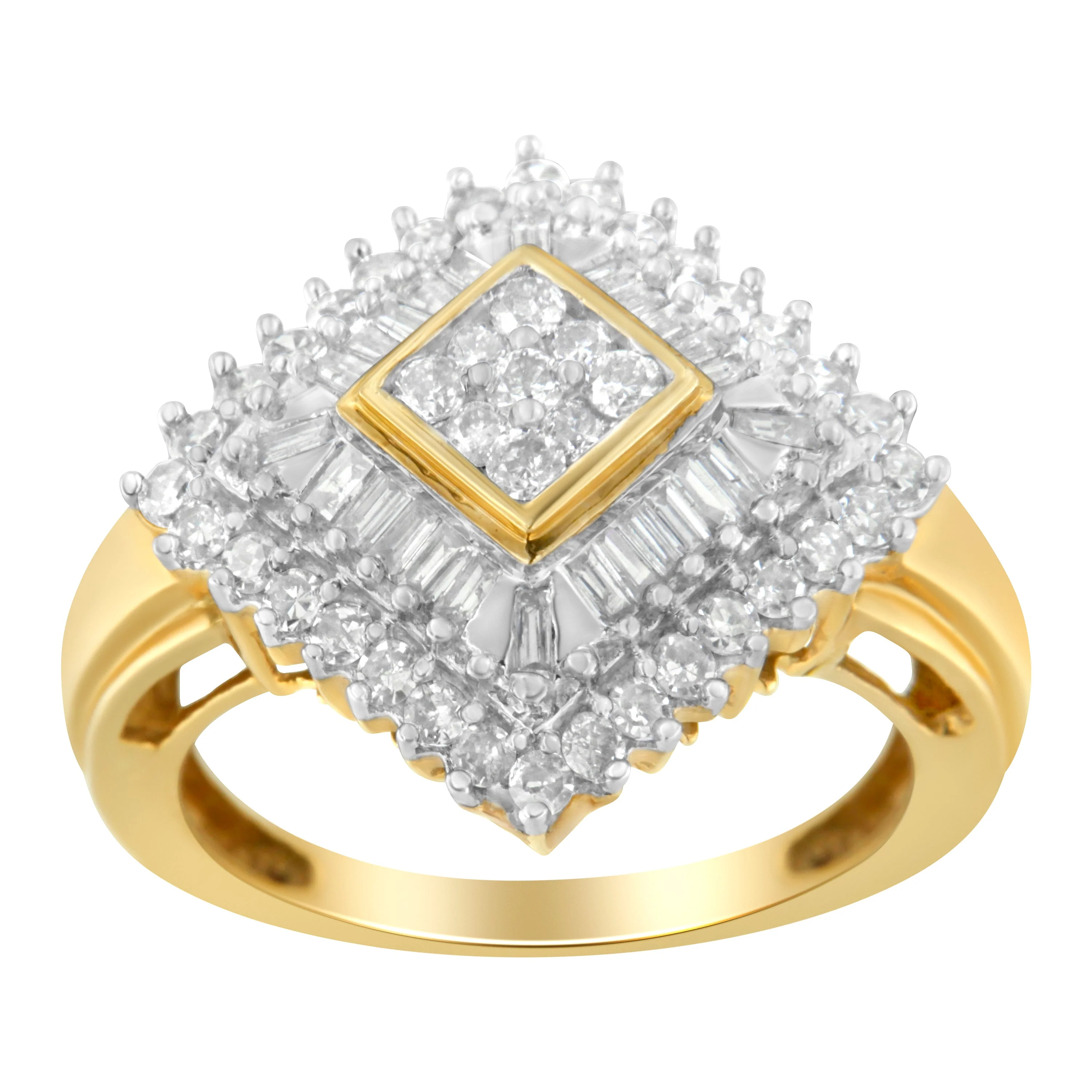 10K Yellow Gold Diamond Ballerina Ring (1 Cttw, I-J Color, I1-I2 Clarity) - Size 7 - Image 8