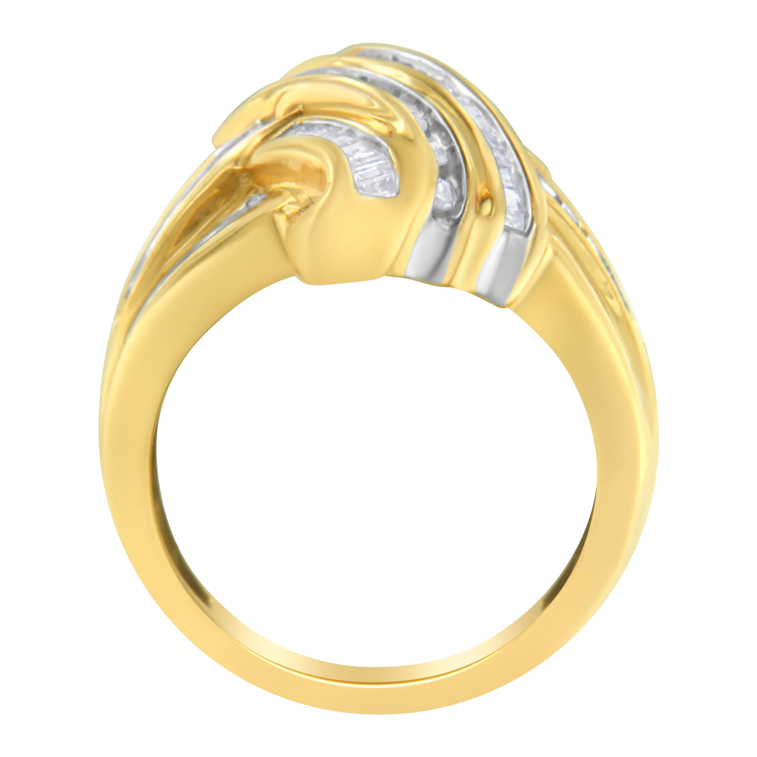 10K Yellow Gold Diamond Bypass Ring (1.0 cttw, H-I Color, I2-I3 Clarity) - Image 7