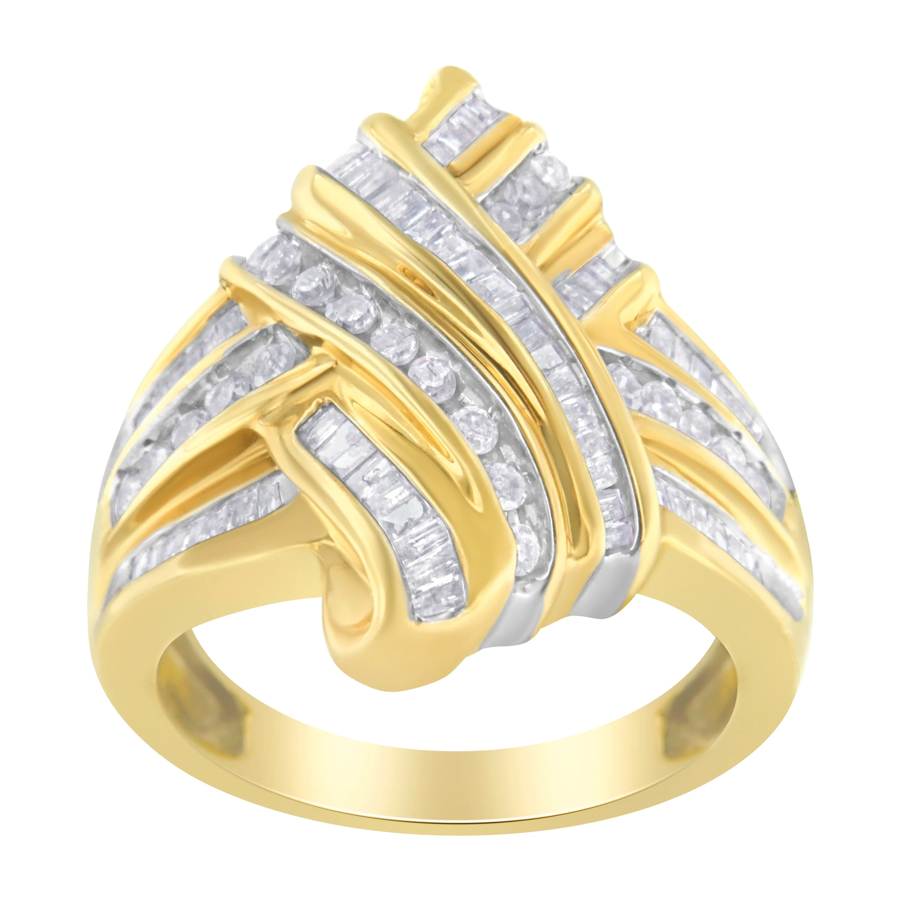 10K Yellow Gold Diamond Bypass Ring (1.0 cttw, H-I Color, I2-I3 Clarity) - Image 8