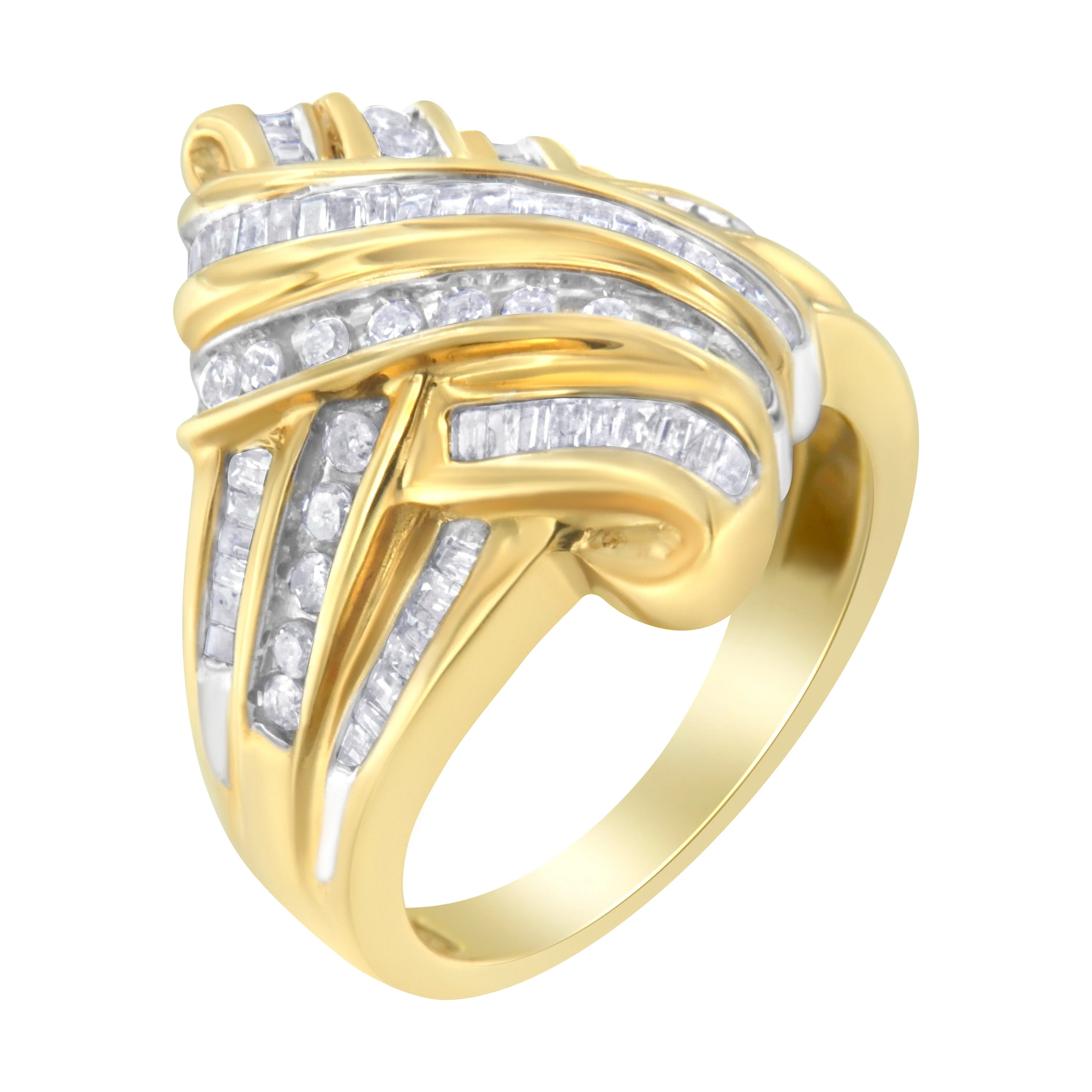 10K Yellow Gold Diamond Bypass Ring (1.0 cttw, H-I Color, I2-I3 Clarity) - Image 9