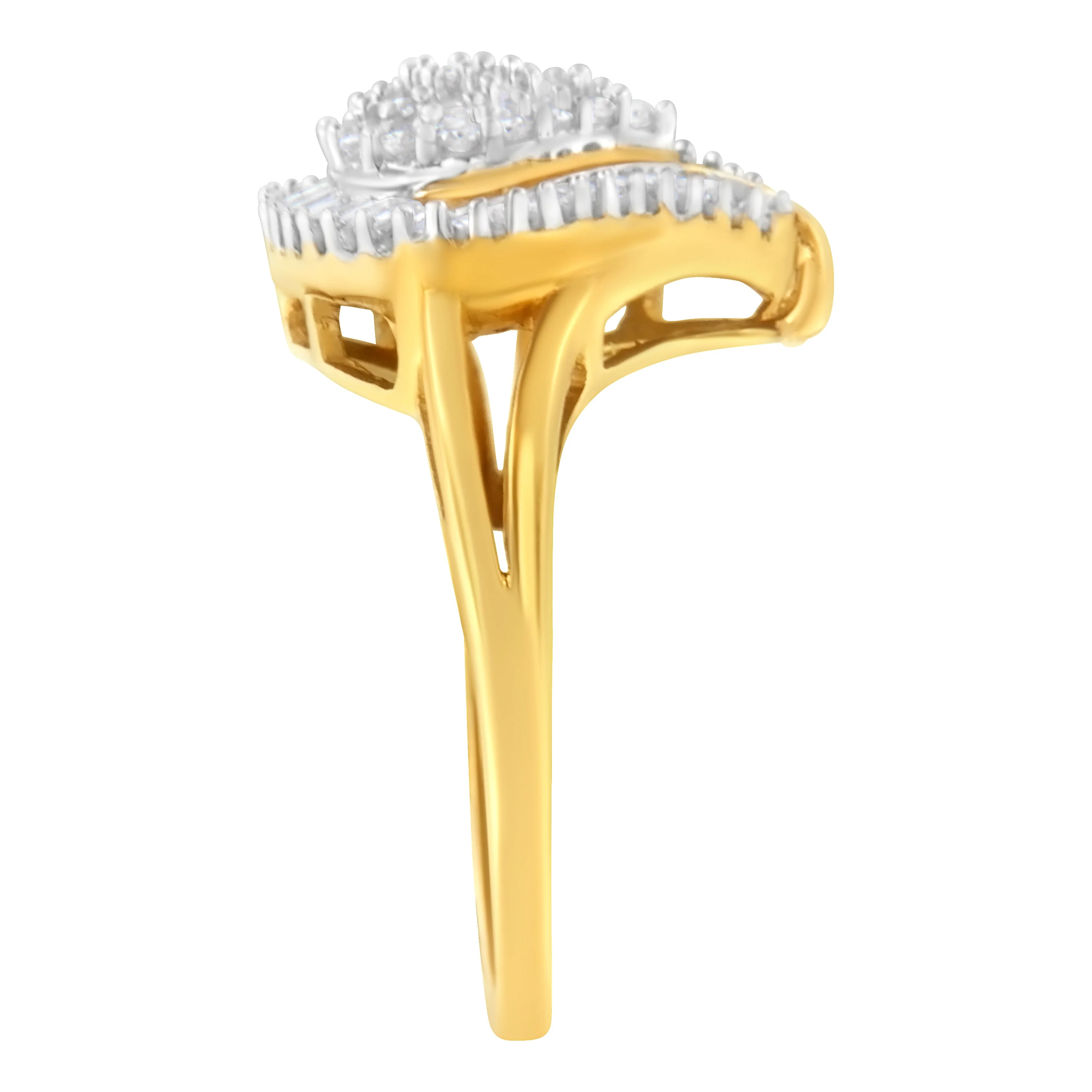 10K Yellow Gold Diamond Cluster Ring (1/2 Cttw, I-J Color, I1-I2 Clarity) - Size 8 - Image 5