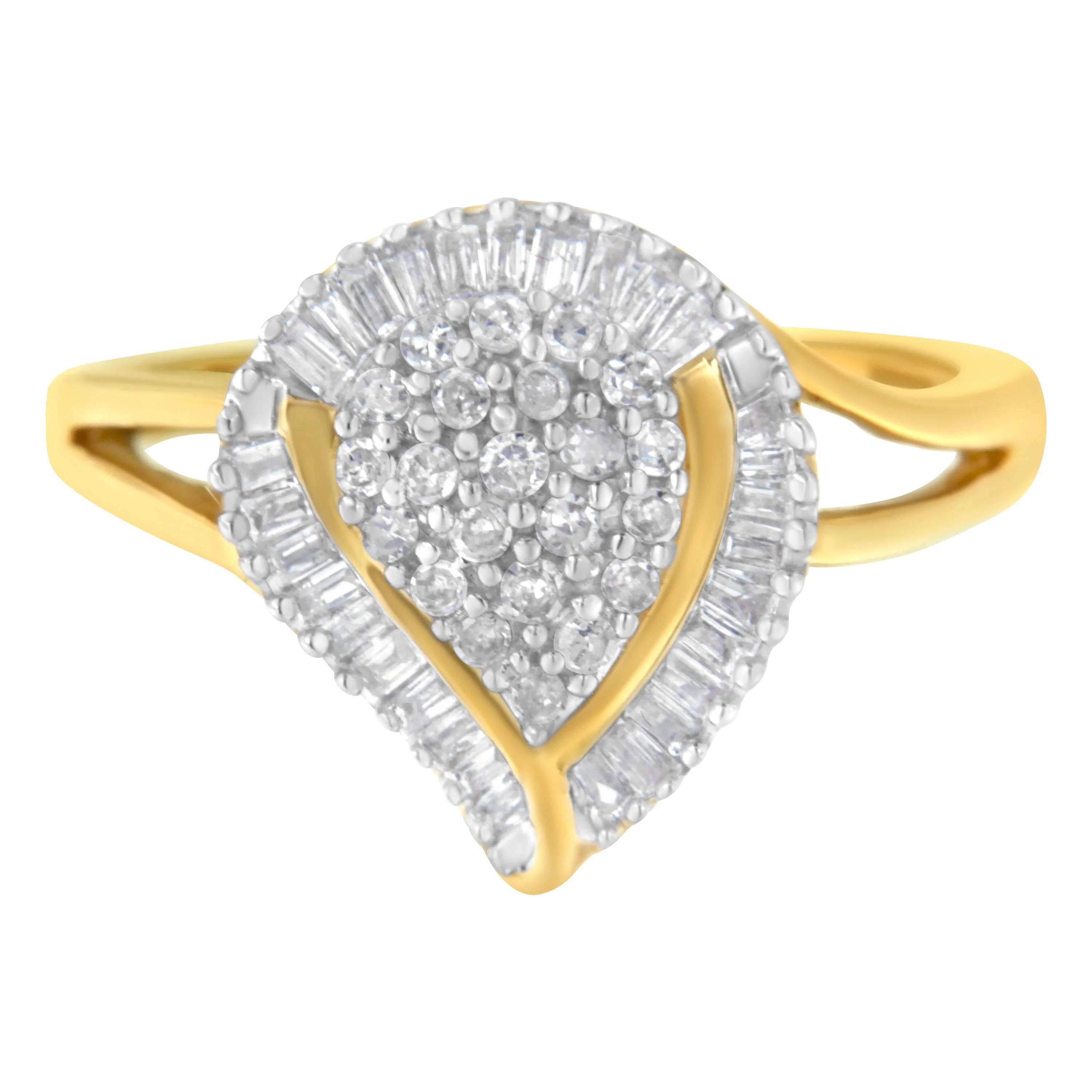 10K Yellow Gold Diamond Cluster Ring (1/2 Cttw, I-J Color, I1-I2 Clarity) - Size 8 - Image 6