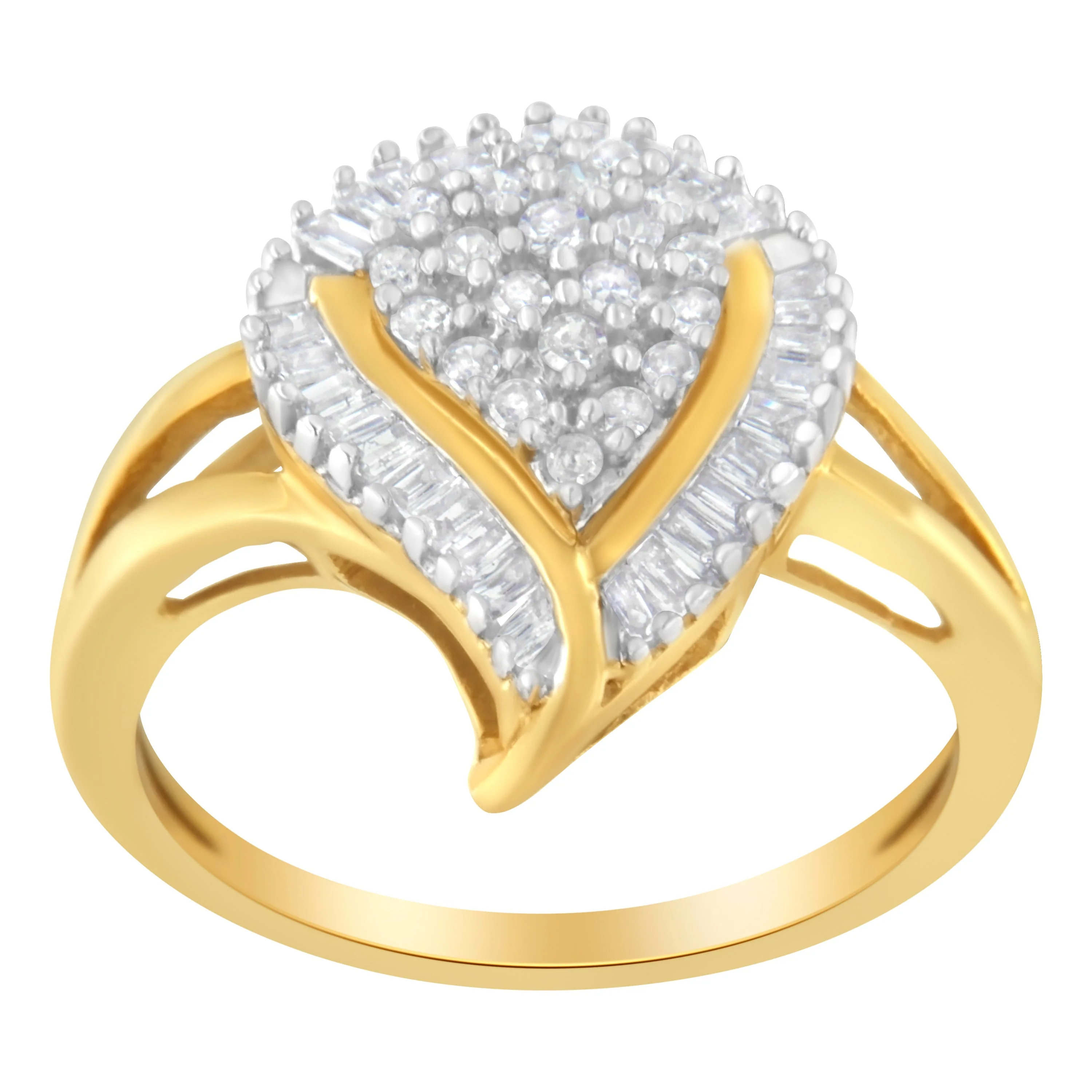 10K Yellow Gold Diamond Cluster Ring (1/2 Cttw, I-J Color, I1-I2 Clarity) - Size 8 - Image 8