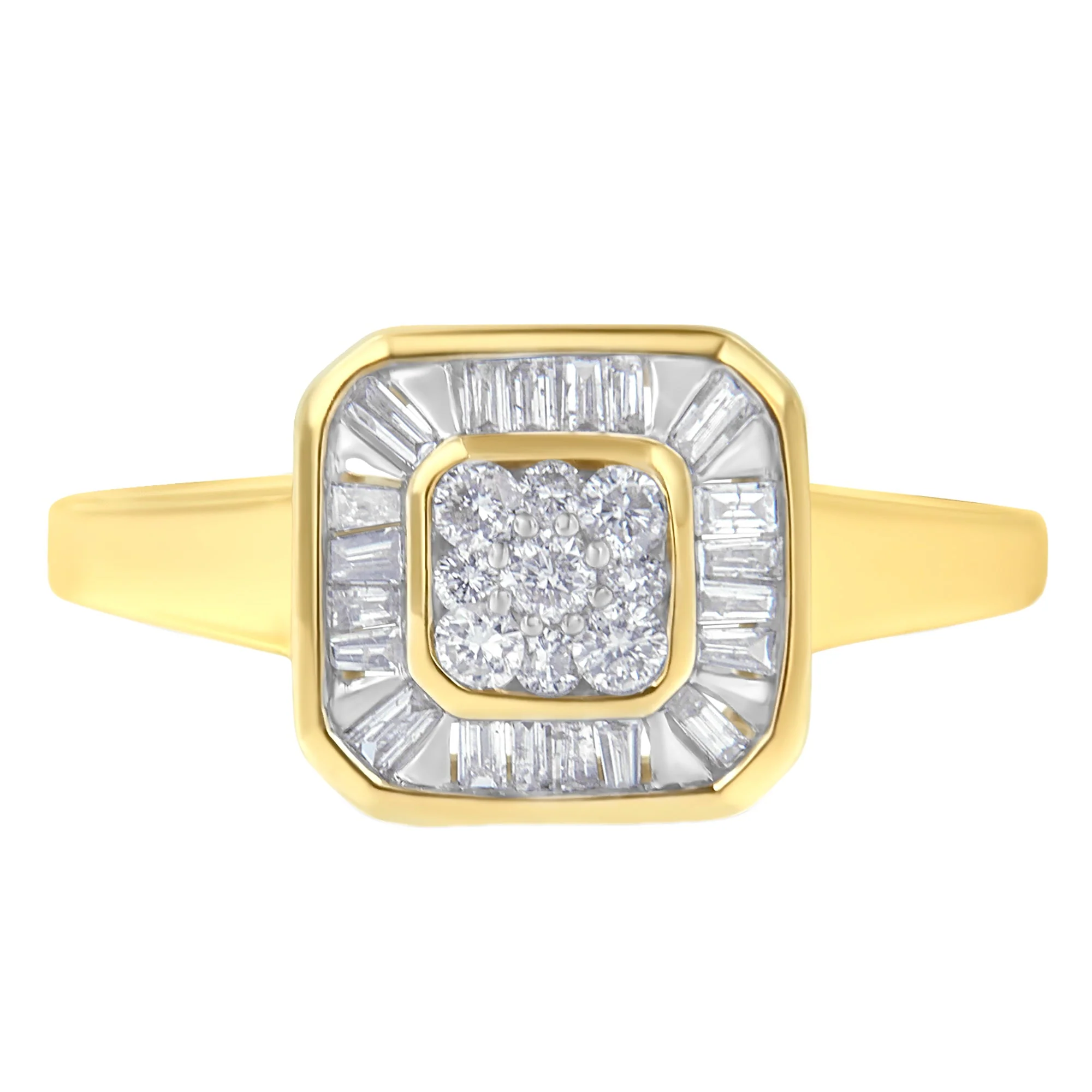 10K Yellow Gold Diamond Cocktail Ring (1/2 Cttw, I-J Color, SI2-I1 Clarity) - Size 6 - Image 5