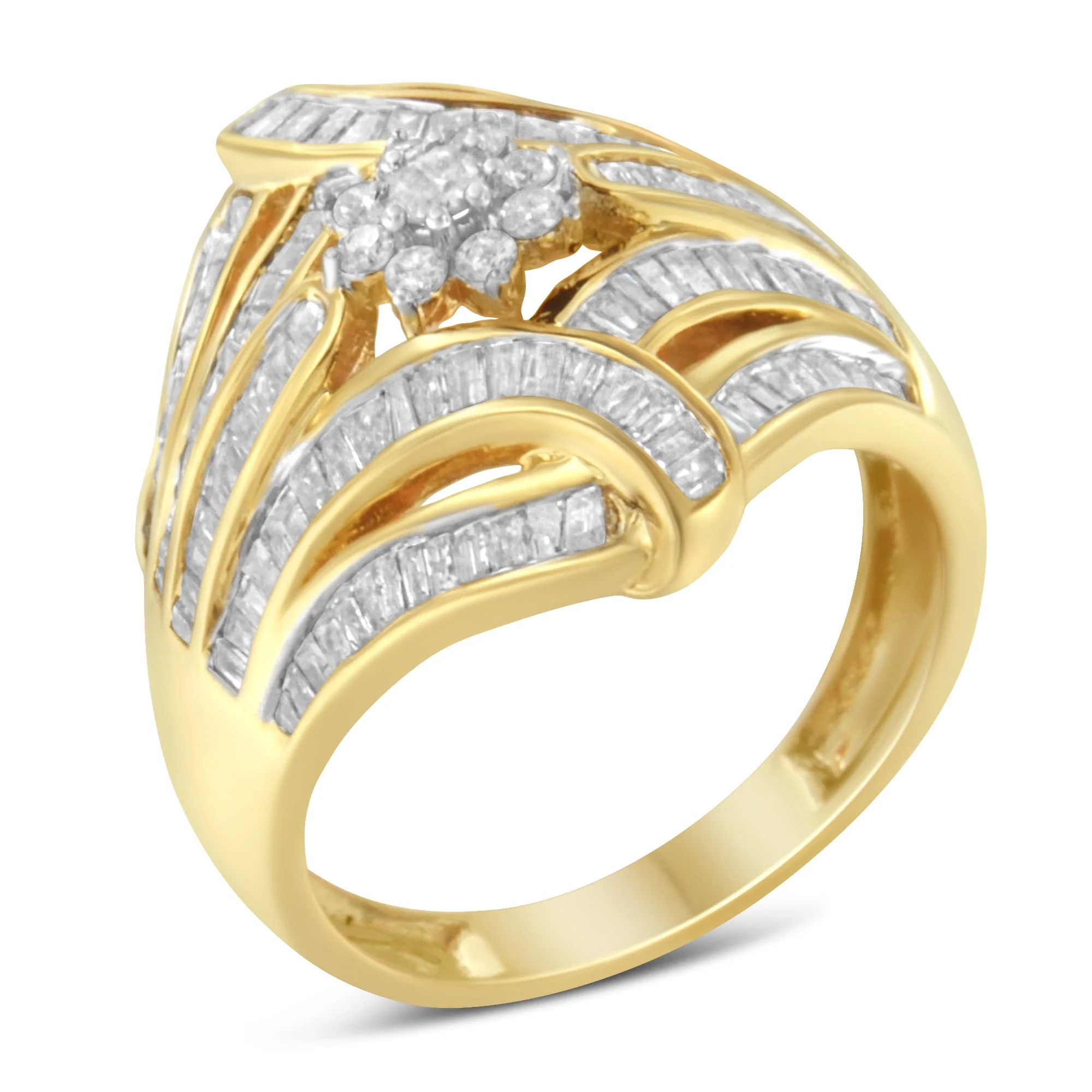 10K Yellow Gold Diamond Ring (1 Cttw, I-J Color, I2-I3 Clarity) - Size 7 - Image 6