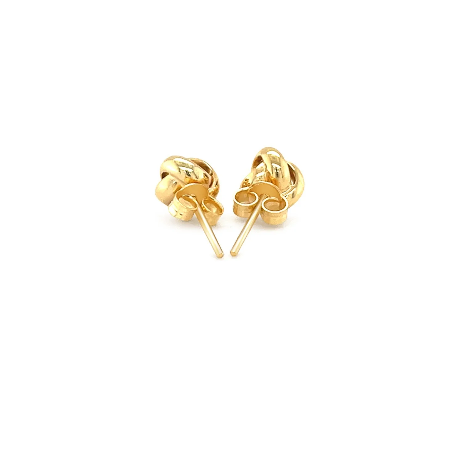 10k Yellow Gold Love Knot Stud Earrings - Image 7