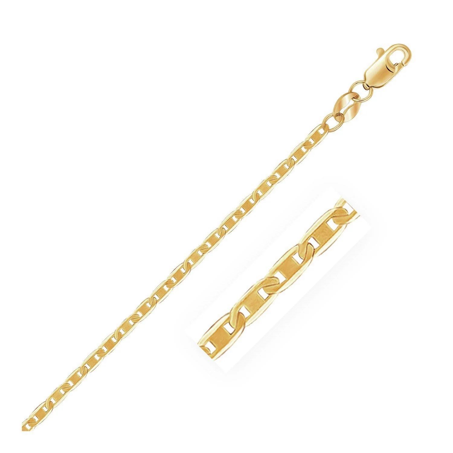 10k Yellow Gold Mariner Link Anklet 1.7mm - Image 5