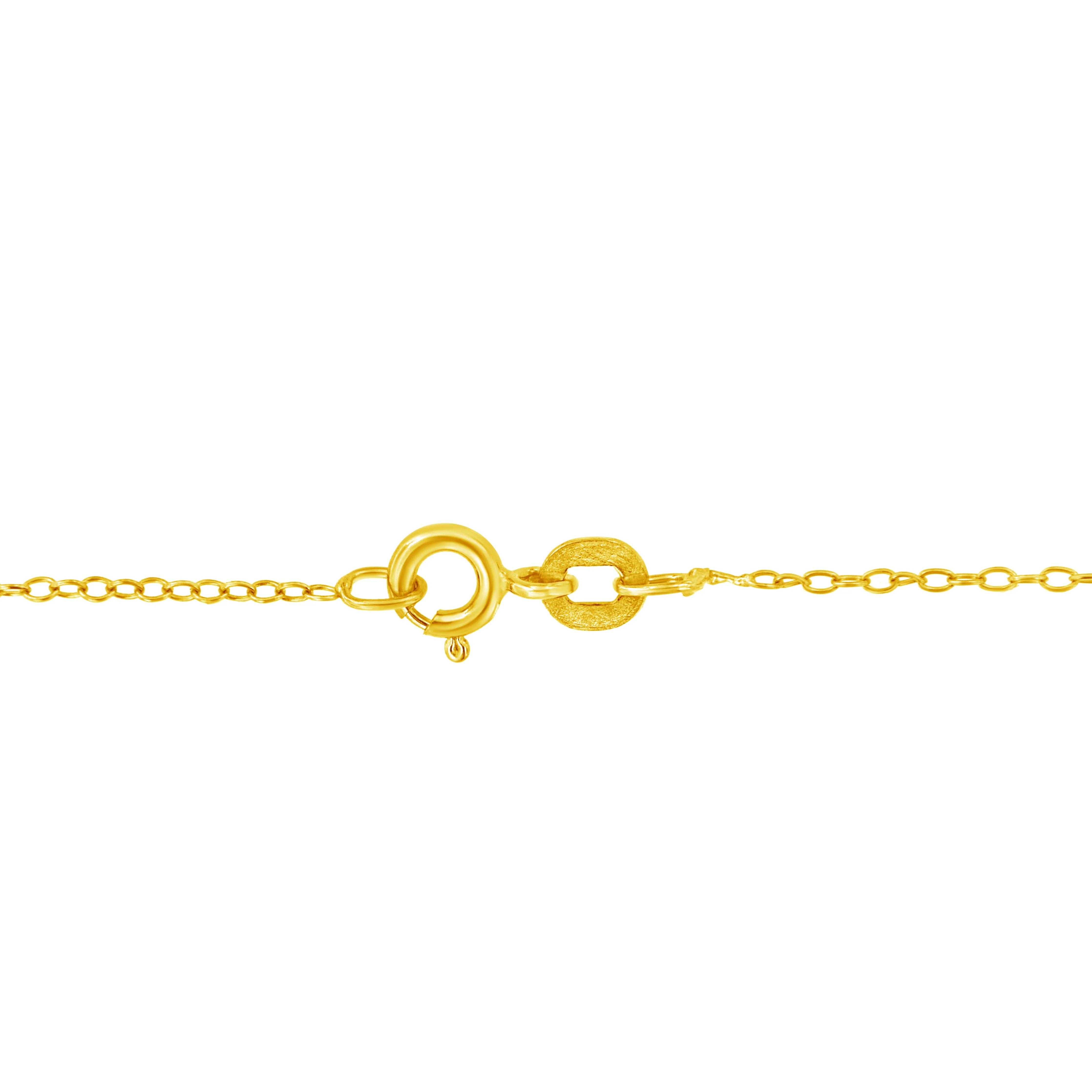 10K Yellow Gold Plated .925 Sterling Silver Diamond Accent Cross Ribbon 18" Pendant Necklace (I-J Color, I2-I3 Clarity) - Image 9