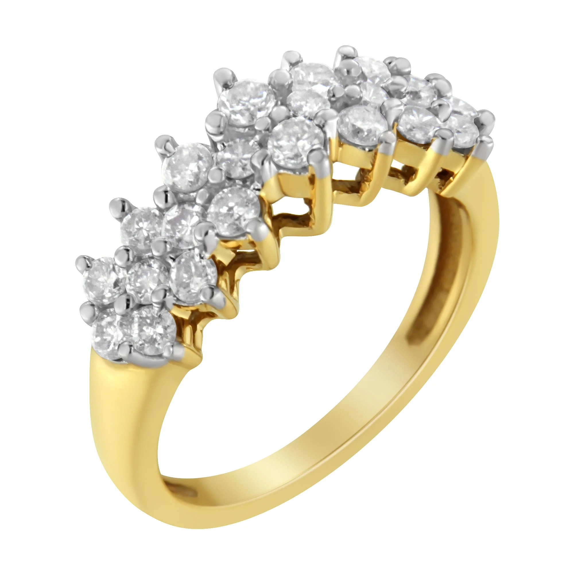 10K Yellow Gold Round Diamond Ring (1 cttw, J-K Color, I1-I2 Clarity) - Image 2