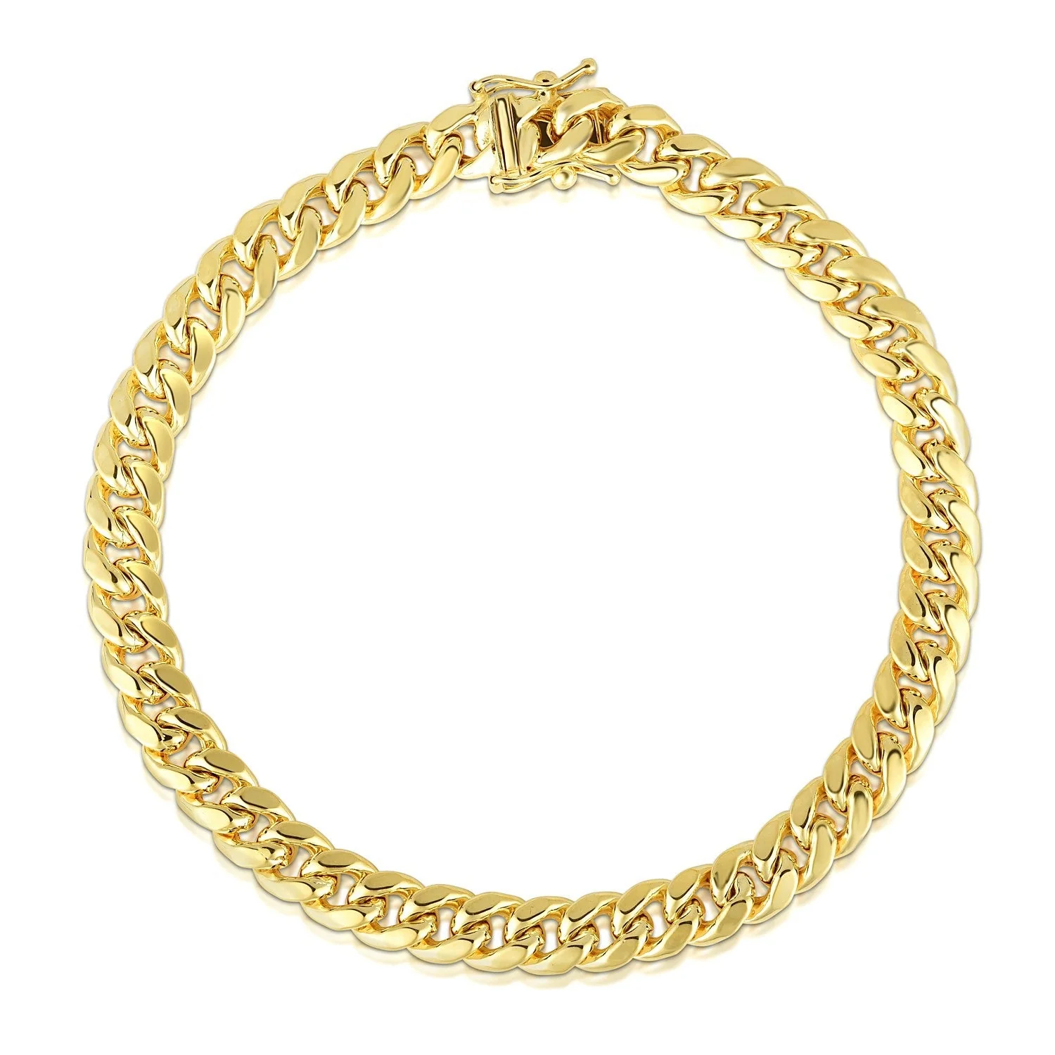 10k Yellow Gold Semi Solid Miami Cuban Bracelet (10.70 mm) - Image 4