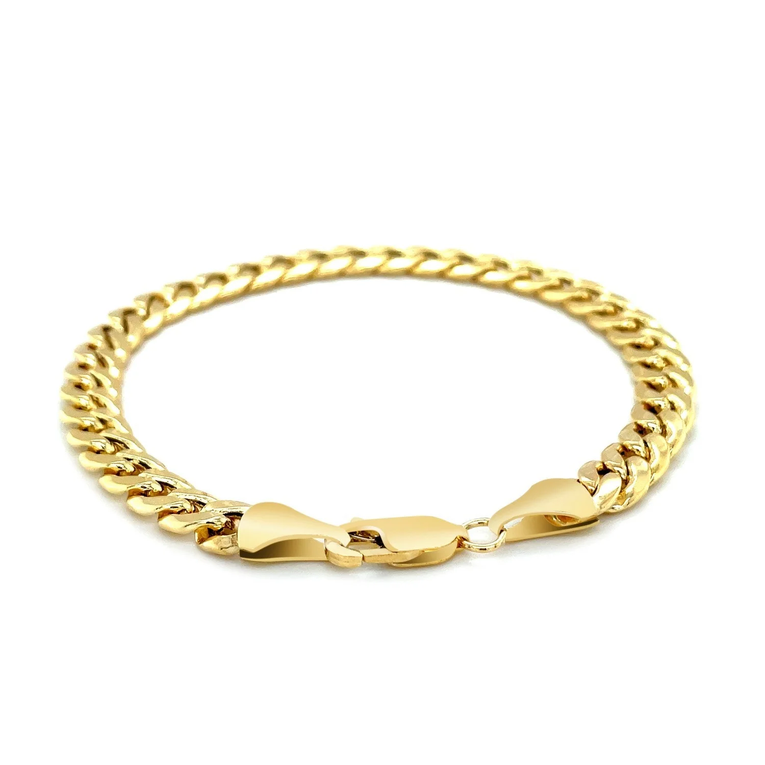 10k Yellow Gold Semi Solid Miami Cuban Bracelet (6.60 mm) - Image 6