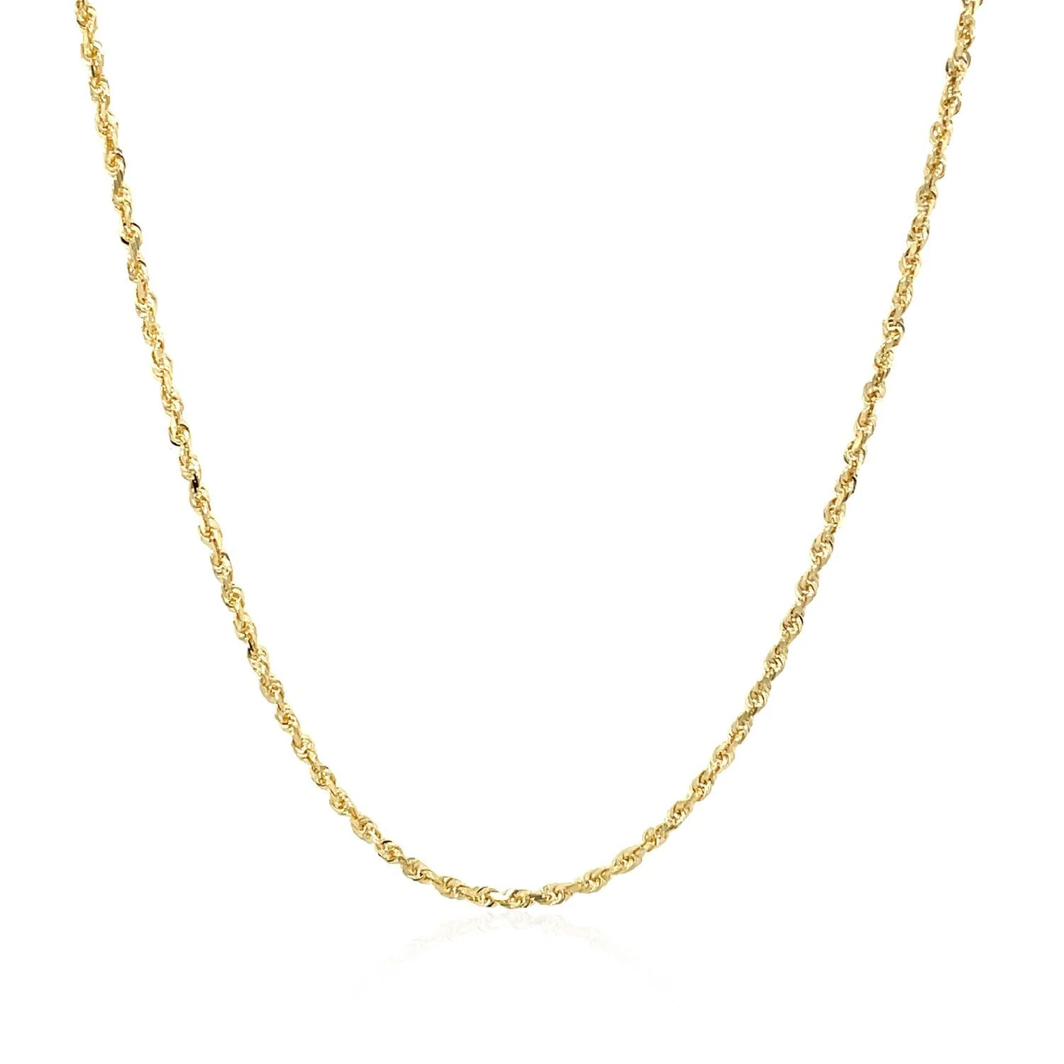 10k Yellow Gold Solid Diamond Cut Rope Chain 1.4mm - Image 2