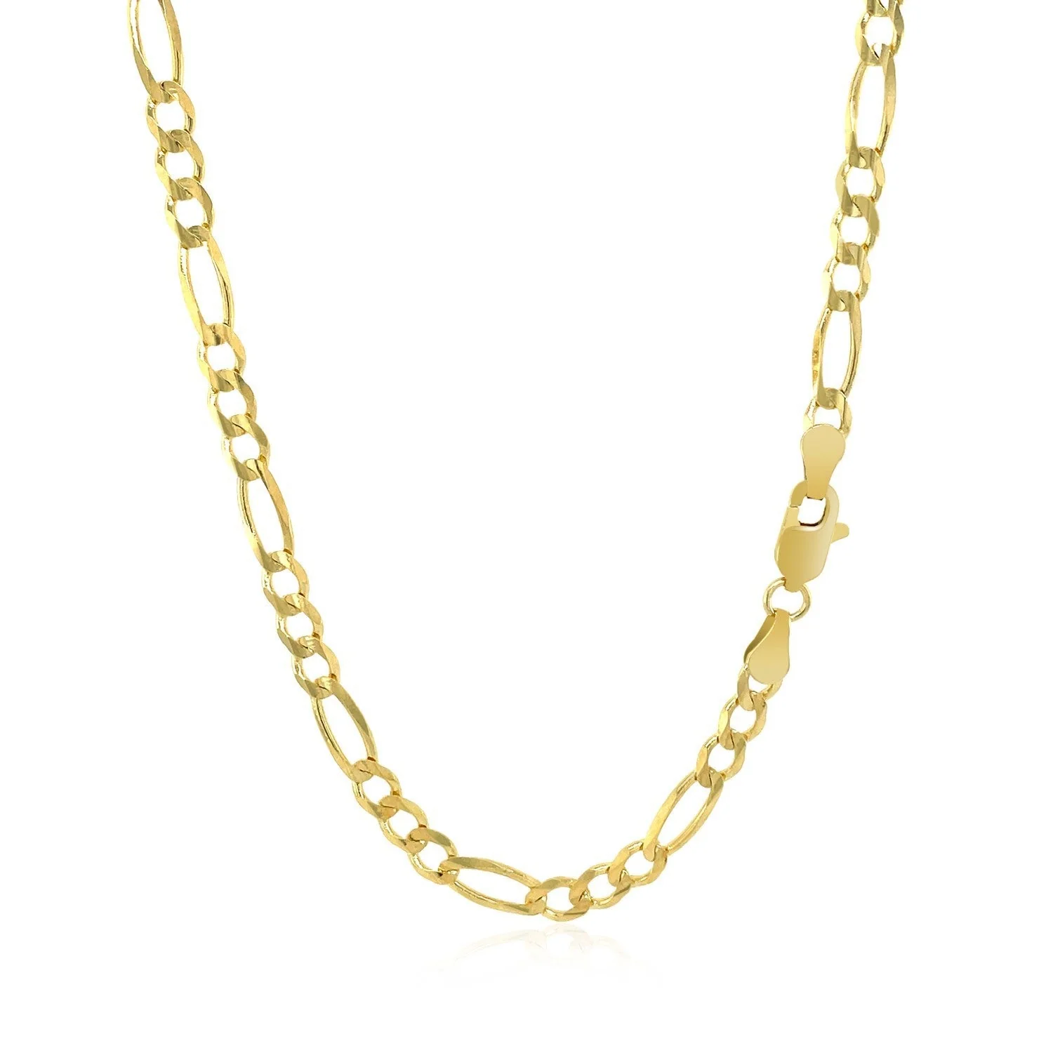 10K Yellow Gold Solid Figaro Chain (3.70 mm) - Image 3