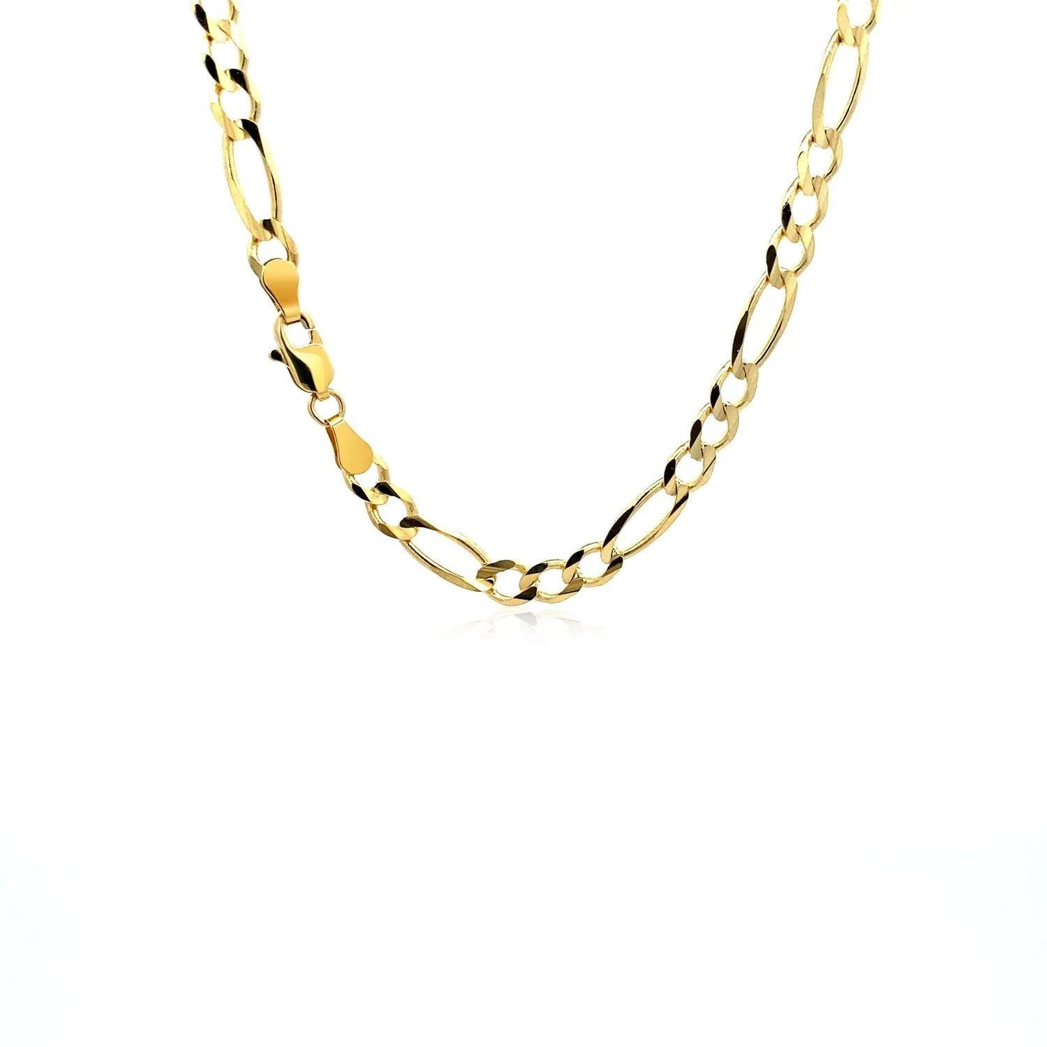 10K Yellow Gold Solid Figaro Chain (4.50 mm) - Image 9