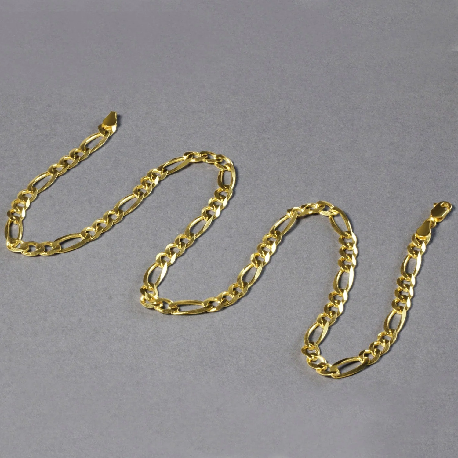 10K Yellow Gold Solid Figaro Chain (5.30 mm) - Image 12