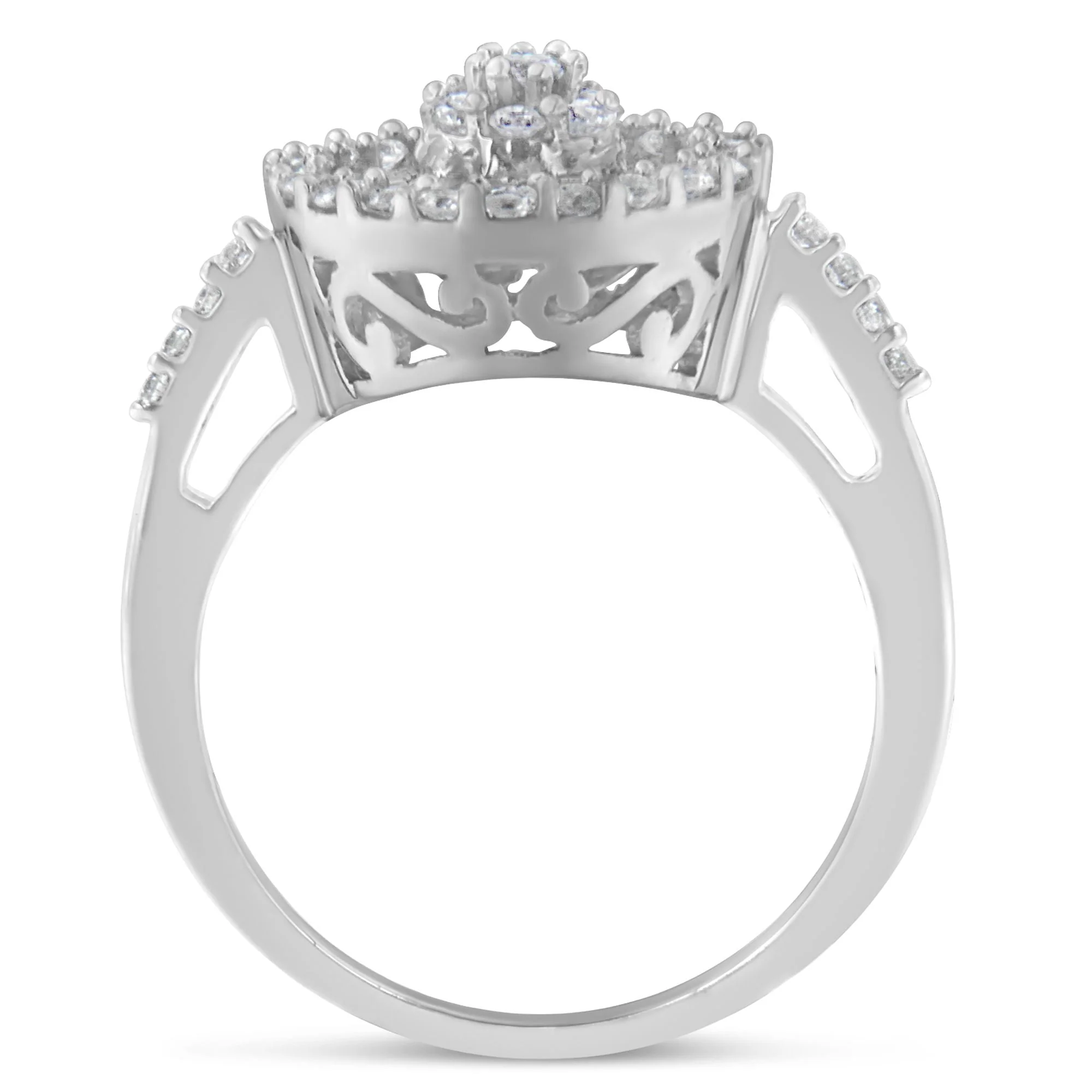 10KT White Gold Diamond Cocktail Ring (1 cttw, H-I Color, SI2-I1 Clarity) - Image 2