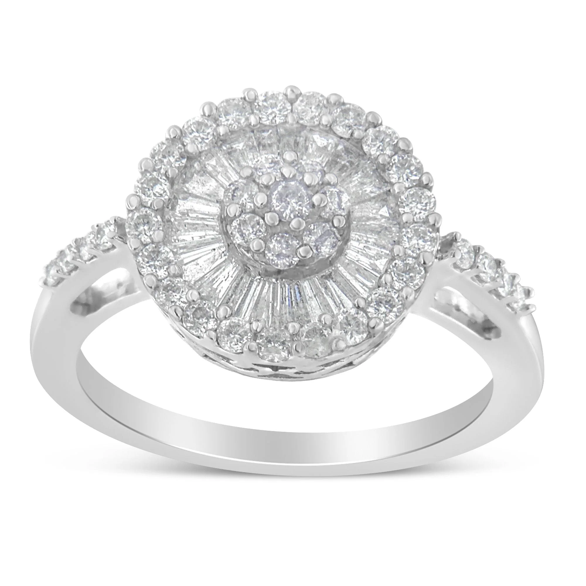 10KT White Gold Diamond Cocktail Ring (1 cttw, H-I Color, SI2-I1 Clarity) - Image 7