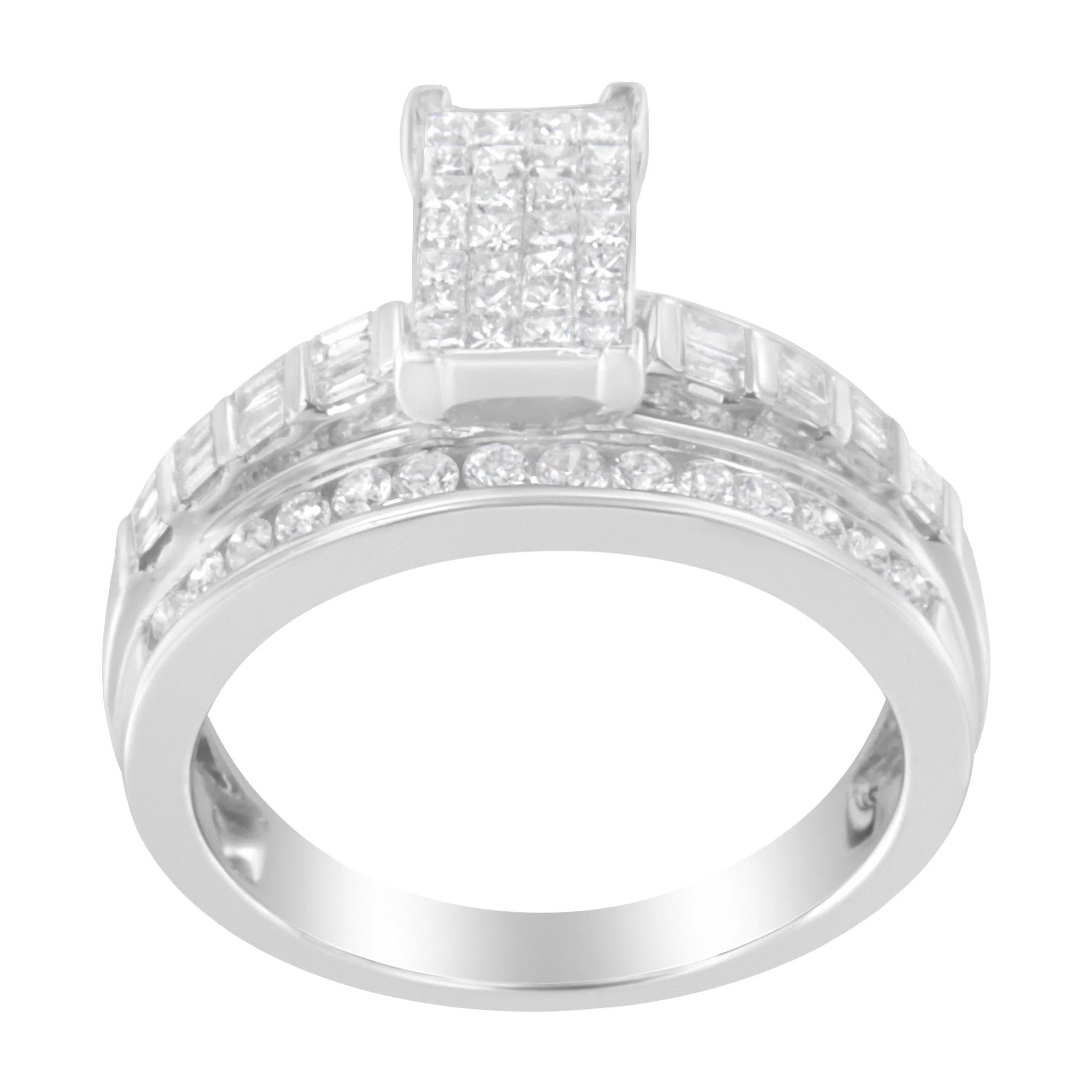 10KT White Gold Diamond Composite Ring (1 cttw, H-I Color, SI2-I1 Clarity) - Image 2