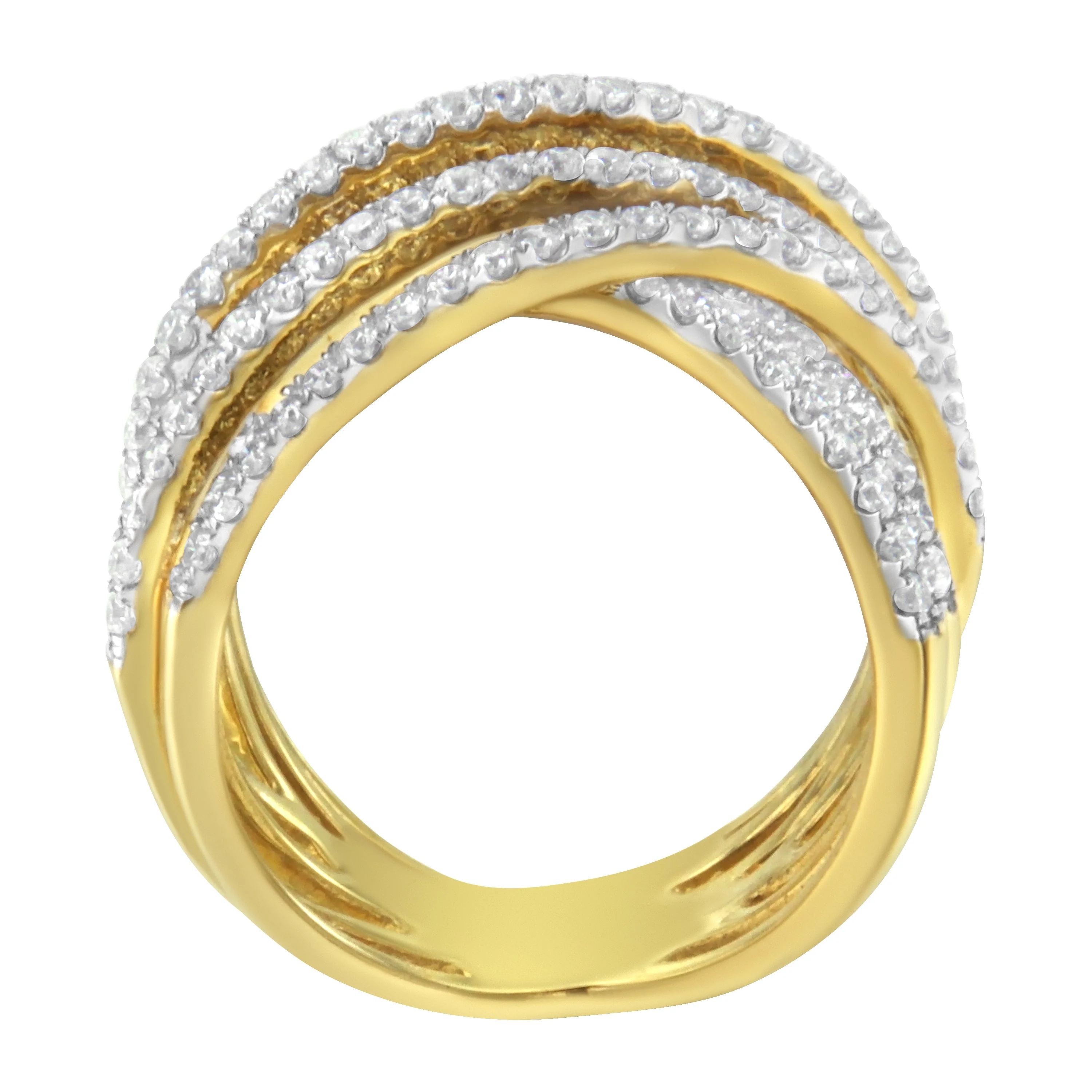 10KT Yellow Gold Diamond Bypass Ring (1 5/8 cttw, H-I Color, SI2-I1 Clarity) - Image 4