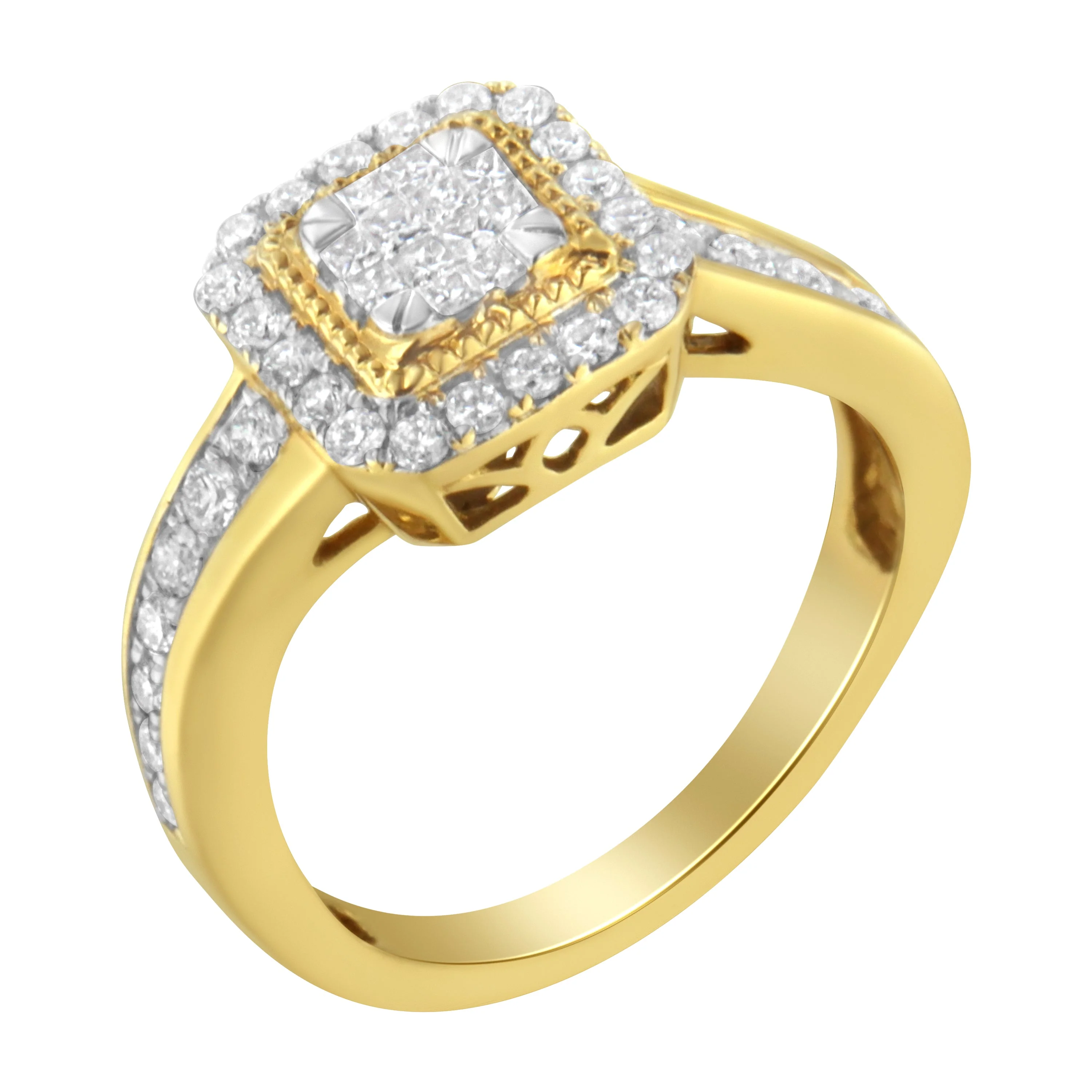 10KT Yellow Gold Diamond Cocktail Ring (5/8 cttw, H-I Color, SI2-I1 Clarity) - Image 3