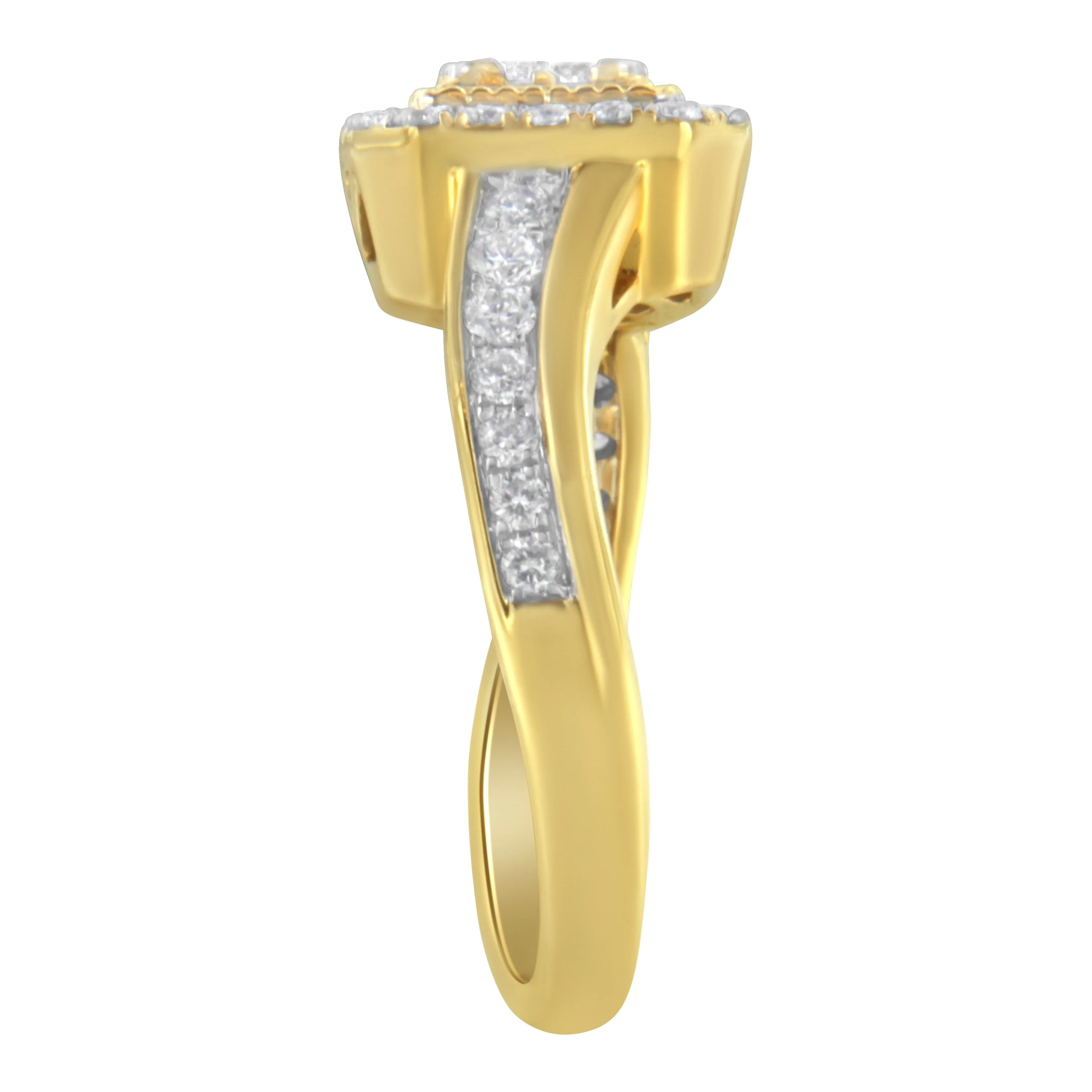 10KT Yellow Gold Diamond Cocktail Ring (5/8 cttw, H-I Color, SI2-I1 Clarity) - Image 5
