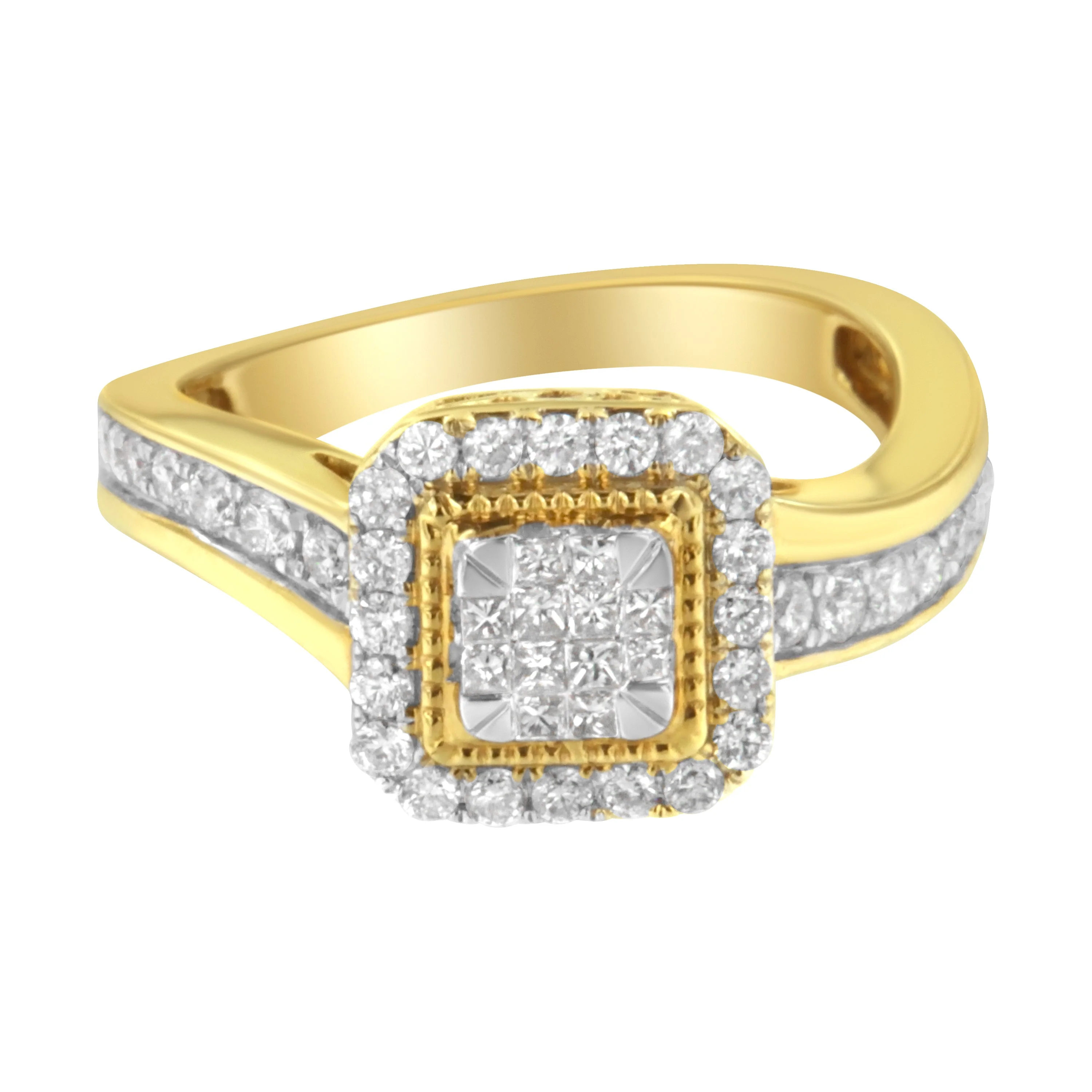 10KT Yellow Gold Diamond Cocktail Ring (5/8 cttw, H-I Color, SI2-I1 Clarity) - Image 6