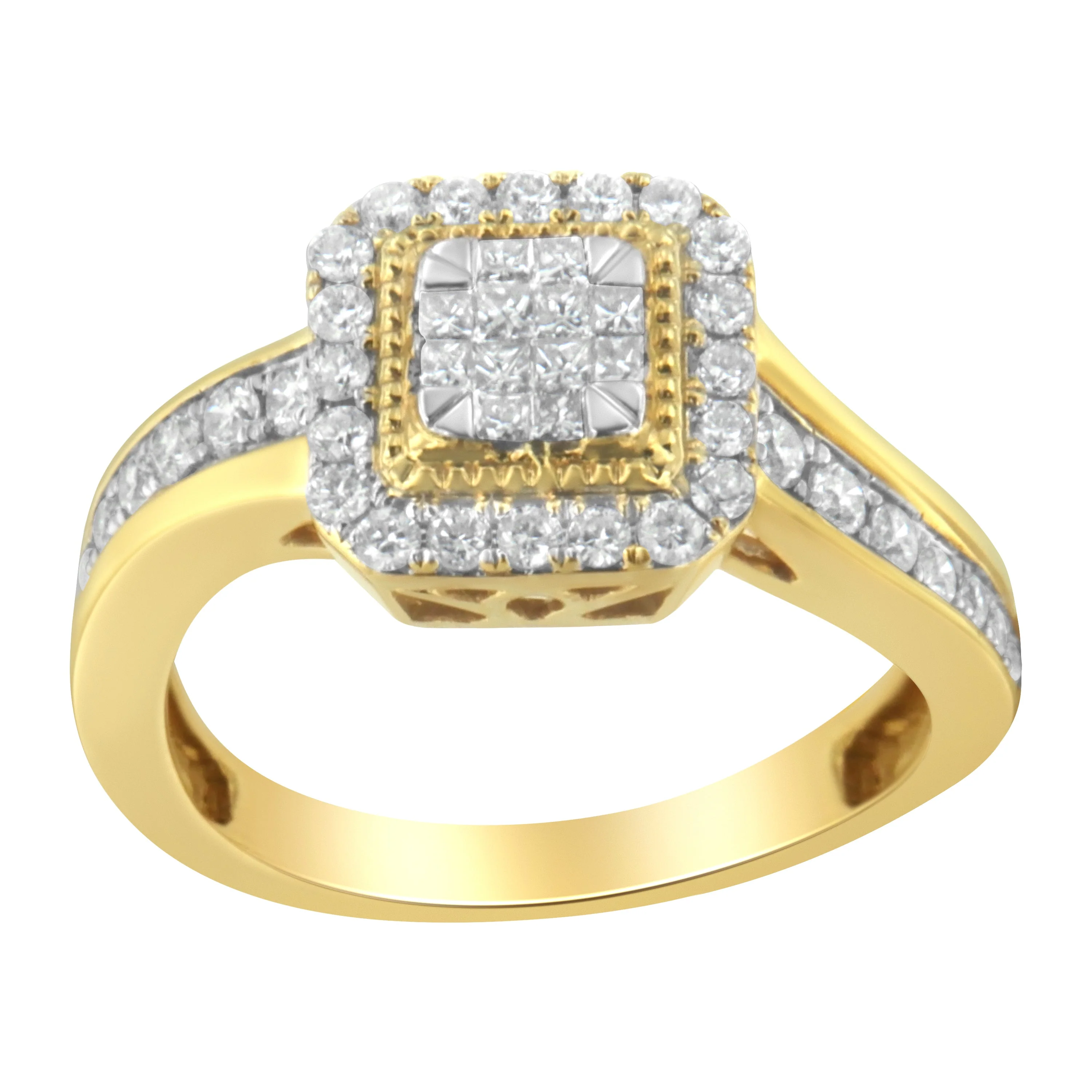 10KT Yellow Gold Diamond Cocktail Ring (5/8 cttw, H-I Color, SI2-I1 Clarity) - Image 7