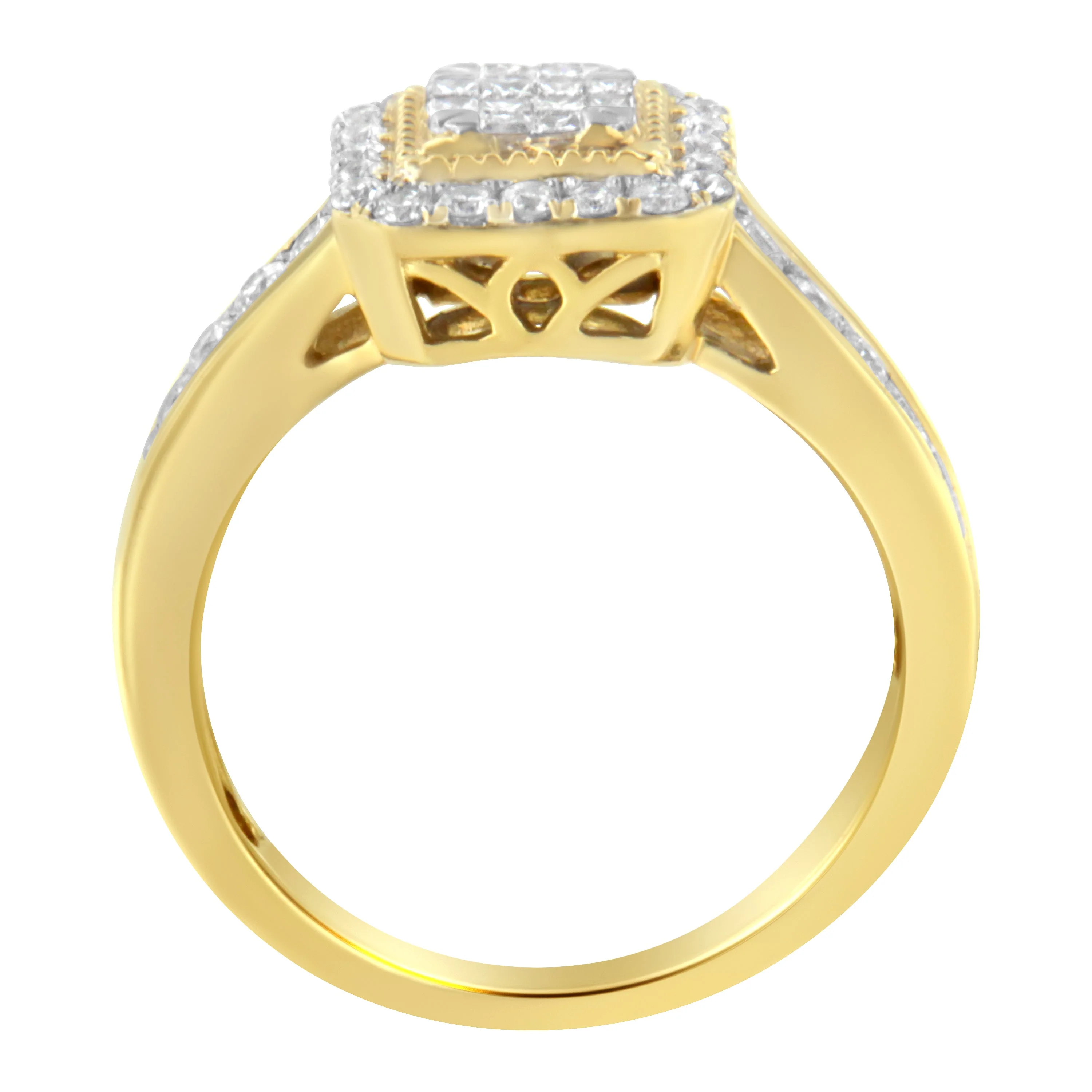 10KT Yellow Gold Diamond Cocktail Ring (5/8 cttw, H-I Color, SI2-I1 Clarity) - Image 9