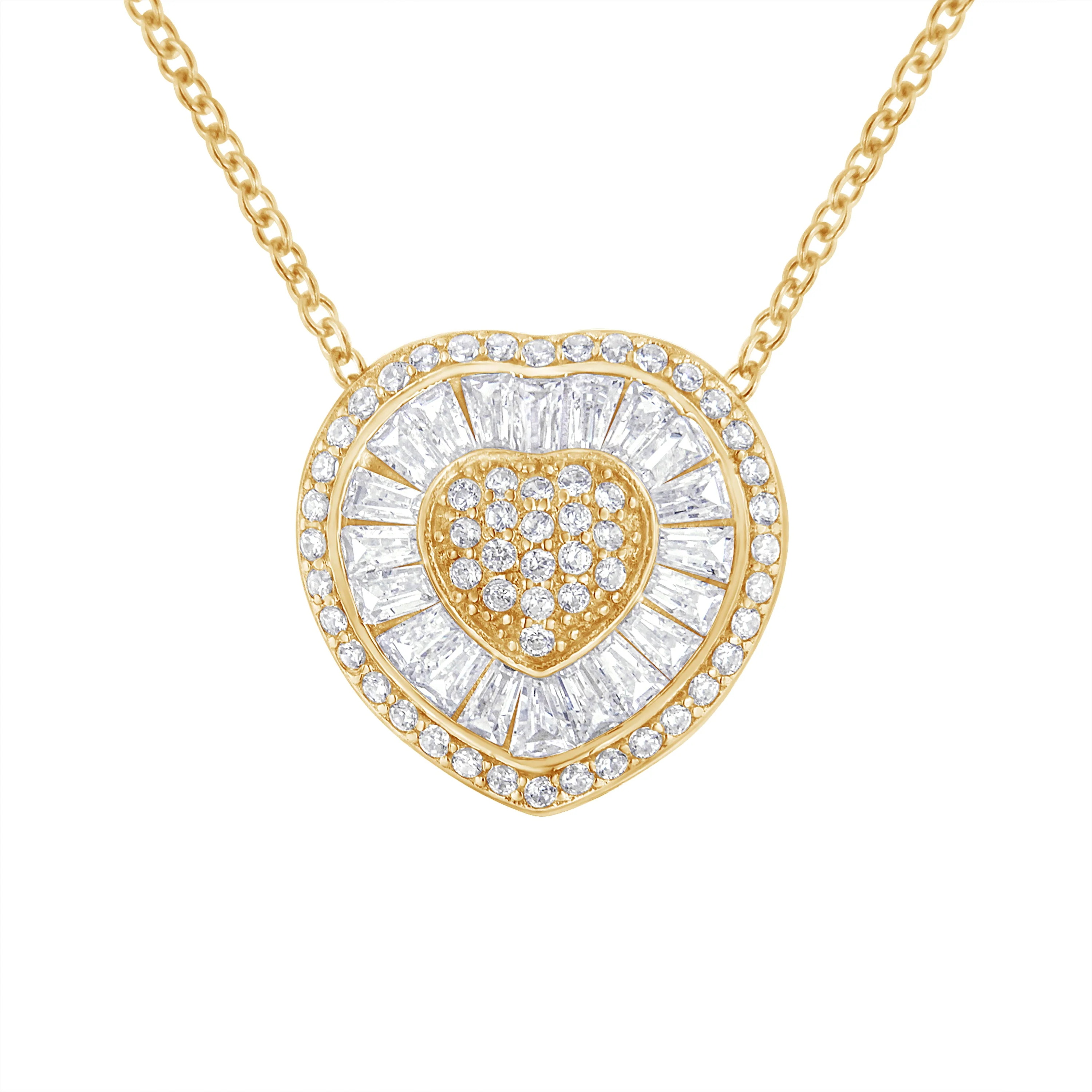 10KT Yellow Gold Diamond Heart Pendant Necklace (1/2 cttw, H-I Color, I1-I2 Clarity) - Image 3