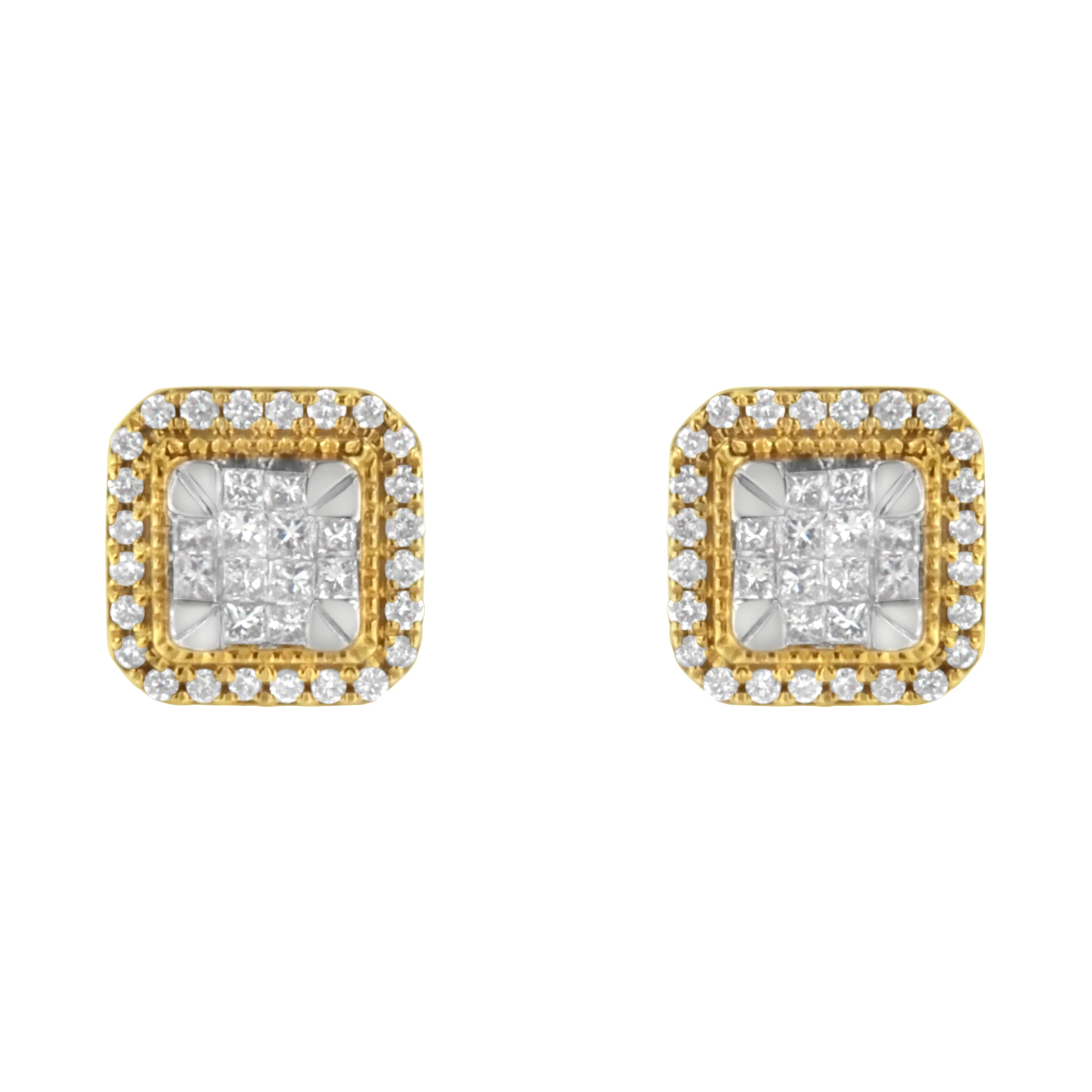 10KT Yellow Gold Diamond Stud Earrings (1/2 cttw, H-I Color, SI2-I1 Clarity) - Image 7