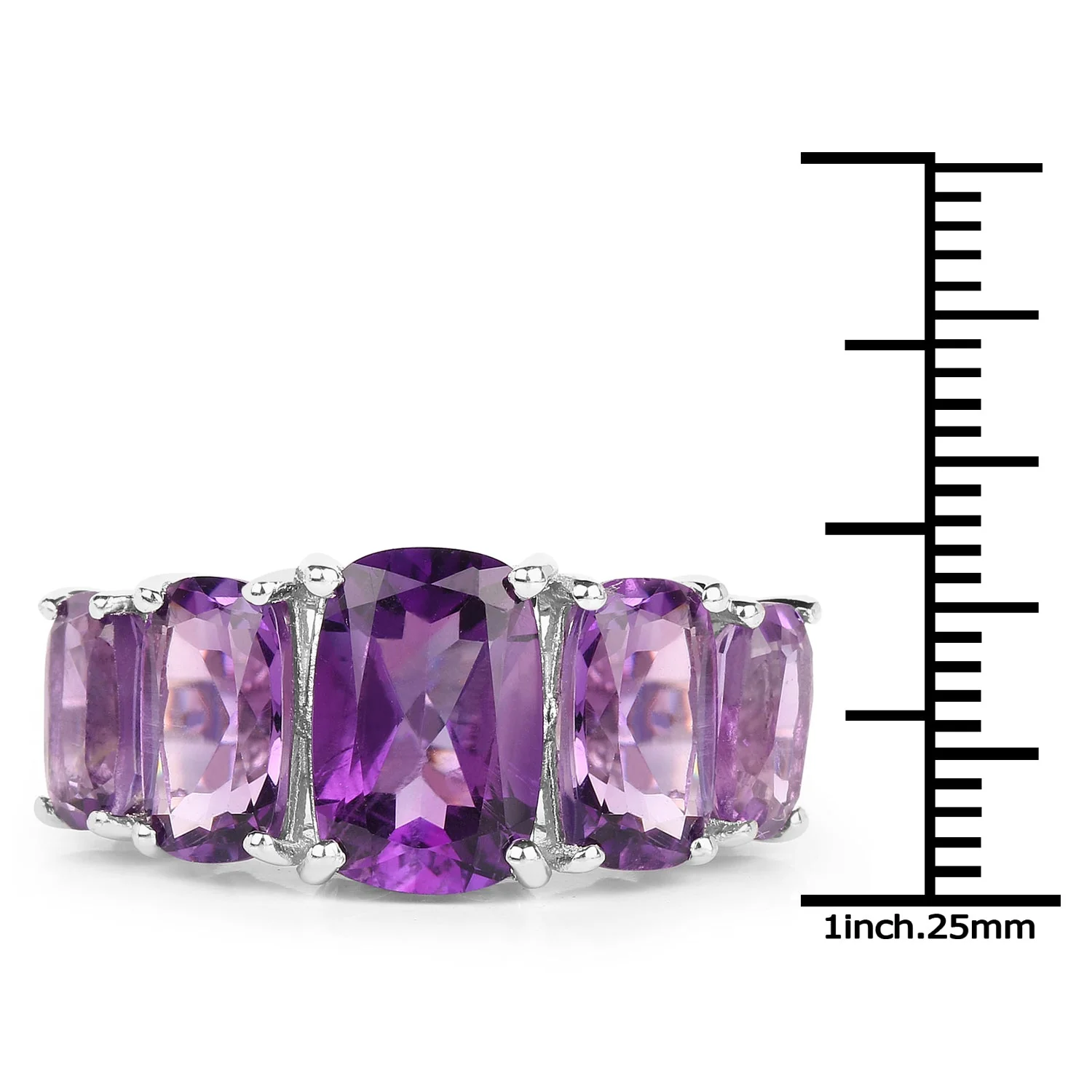 11.10 Carat Genuine Amethyst .925 Sterling Silver Ring - Image 3