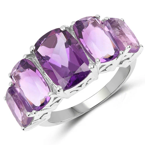 11.10 Carat Genuine Amethyst .925 Sterling Silver Ring - Image 4