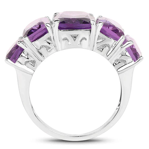 11.10 Carat Genuine Amethyst .925 Sterling Silver Ring - Image 5