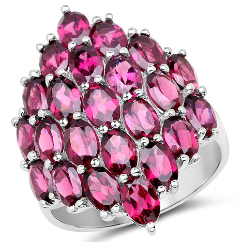 11.50 Carat Genuine Rhodolite .925 Sterling Silver Ring - Image 5
