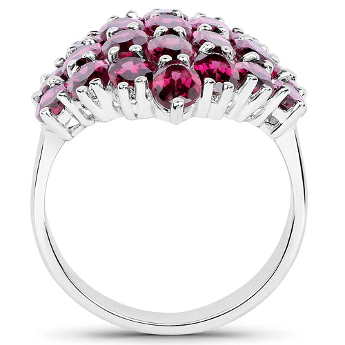 11.50 Carat Genuine Rhodolite .925 Sterling Silver Ring - Image 6