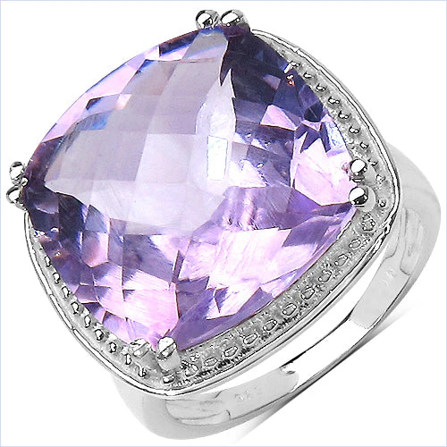 11.93 Carat Genuine Amethyst .925 Sterling Silver Ring - Image 4