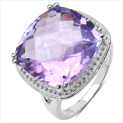 11.93 Carat Genuine Amethyst .925 Sterling Silver Ring - Image 5