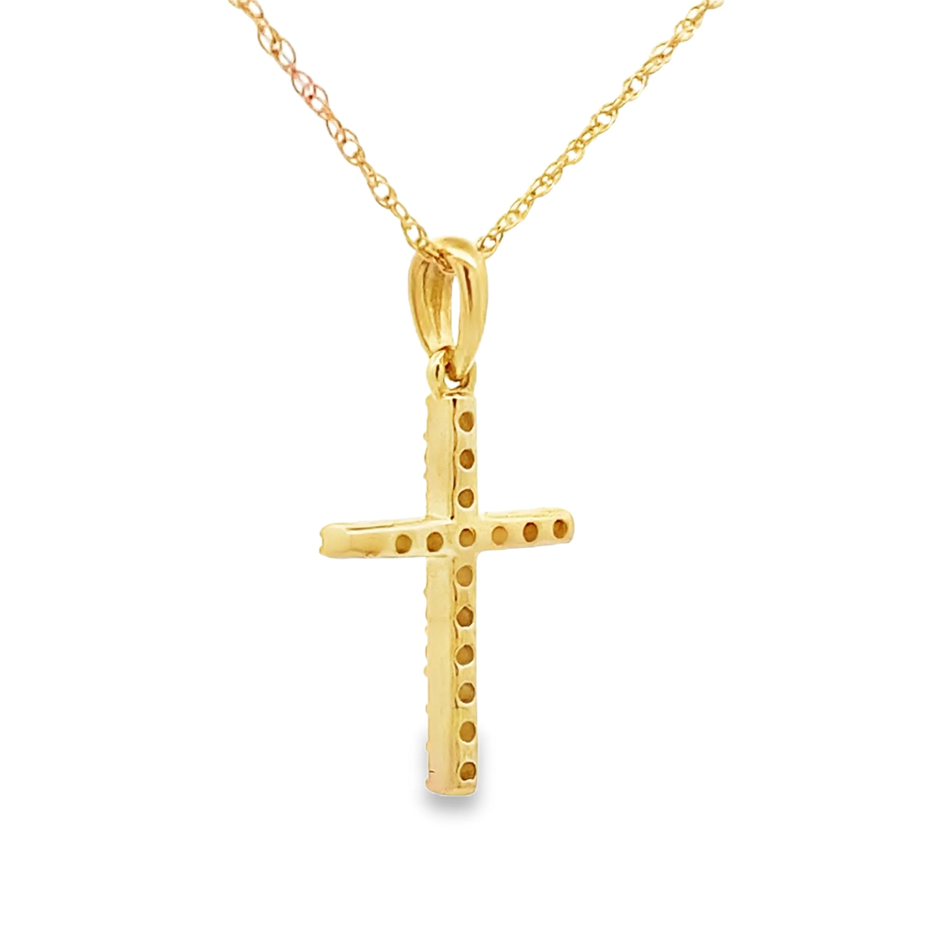 .11ct Diamond Cross Religious Pendant 14KT Yellow Gold - Image 2