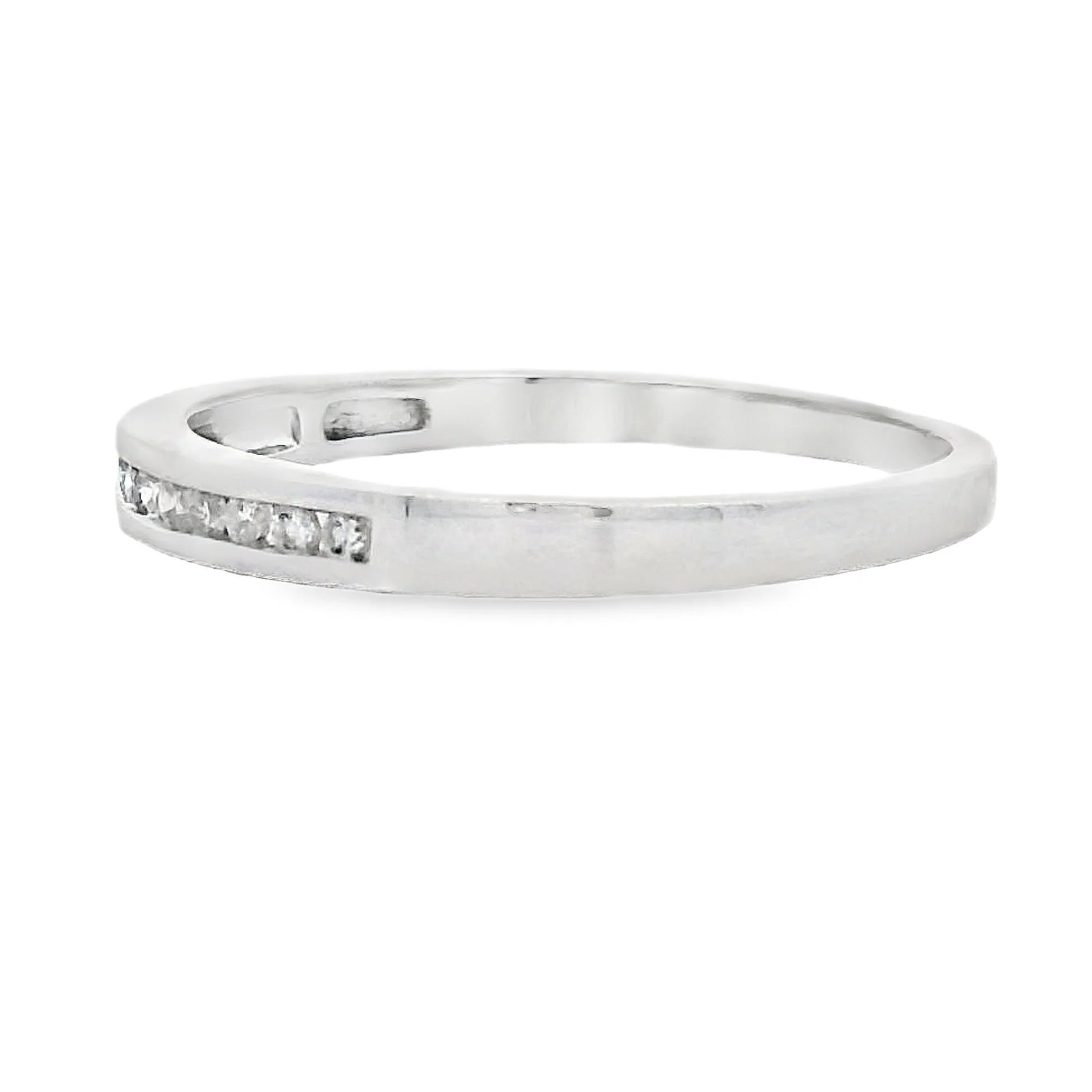 .11ct Diamond Wedding Band Ring 14KT White Gold - Image 2