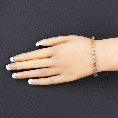 12.80 Carat Genuine Citrine .925 Sterling Silver Bracelet - Image 4