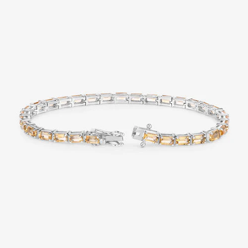 12.80 Carat Genuine Citrine .925 Sterling Silver Bracelet - Image 7