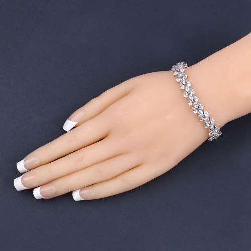 14.11 Carat Genuine Aquamarine .925 Sterling Silver Bracelet - Image 11