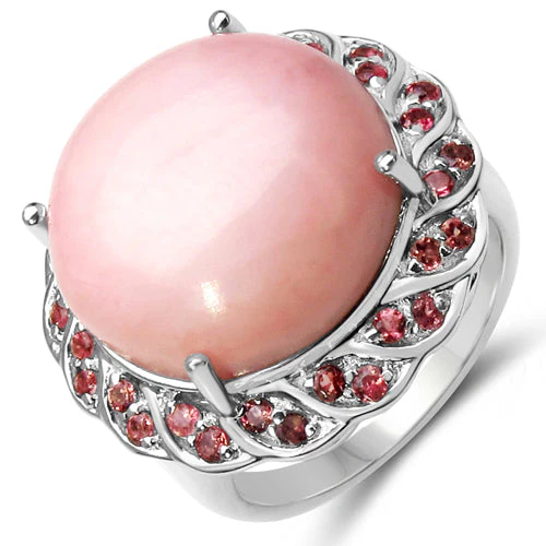 14.59 Carat Genuine Opal & Tourmaline .925 Sterling Silver Ring - Image 3