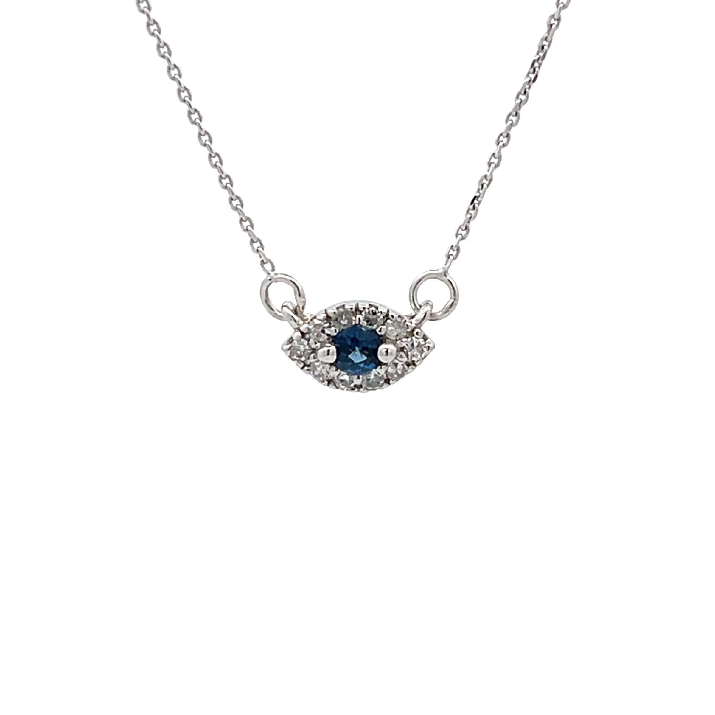 .14ct Sapphire Diamond Fashion Pendants 14KT White Gold