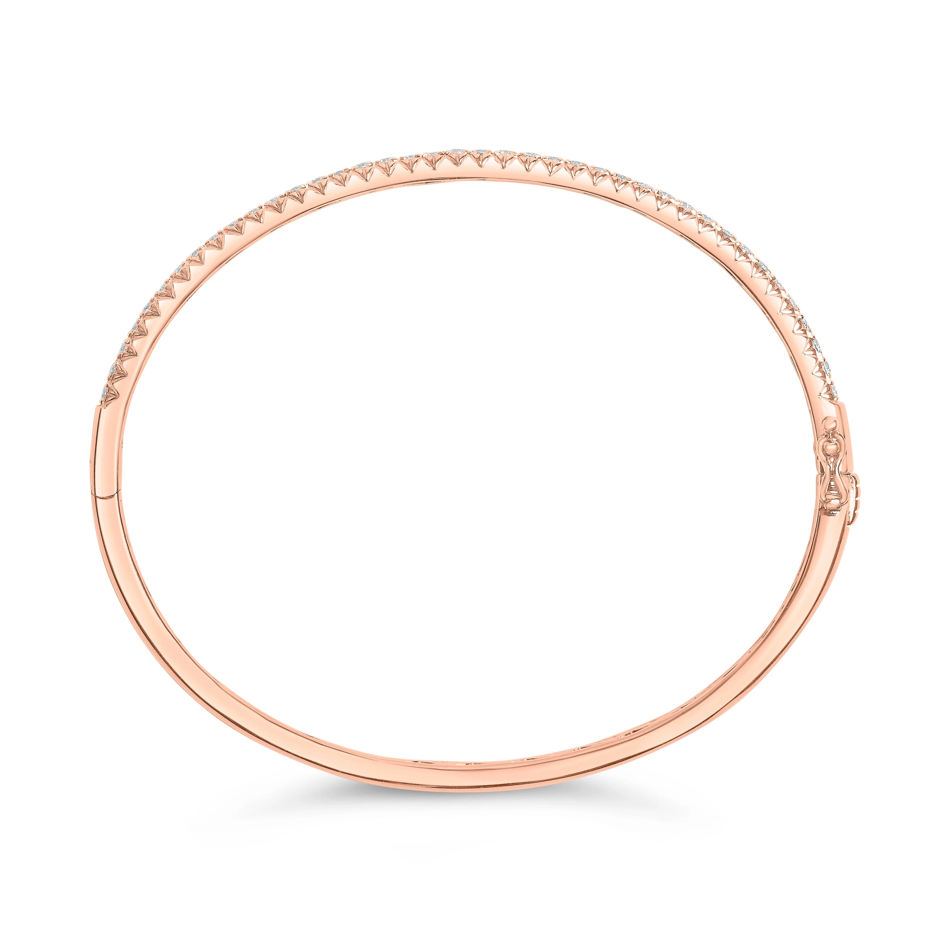 14K Rose Gold 1.00 Cttw Half Eternity Diamond Bangle Bracelet (G-H Color, SI2-I1 Clarity) - 7" Inches - Image 10