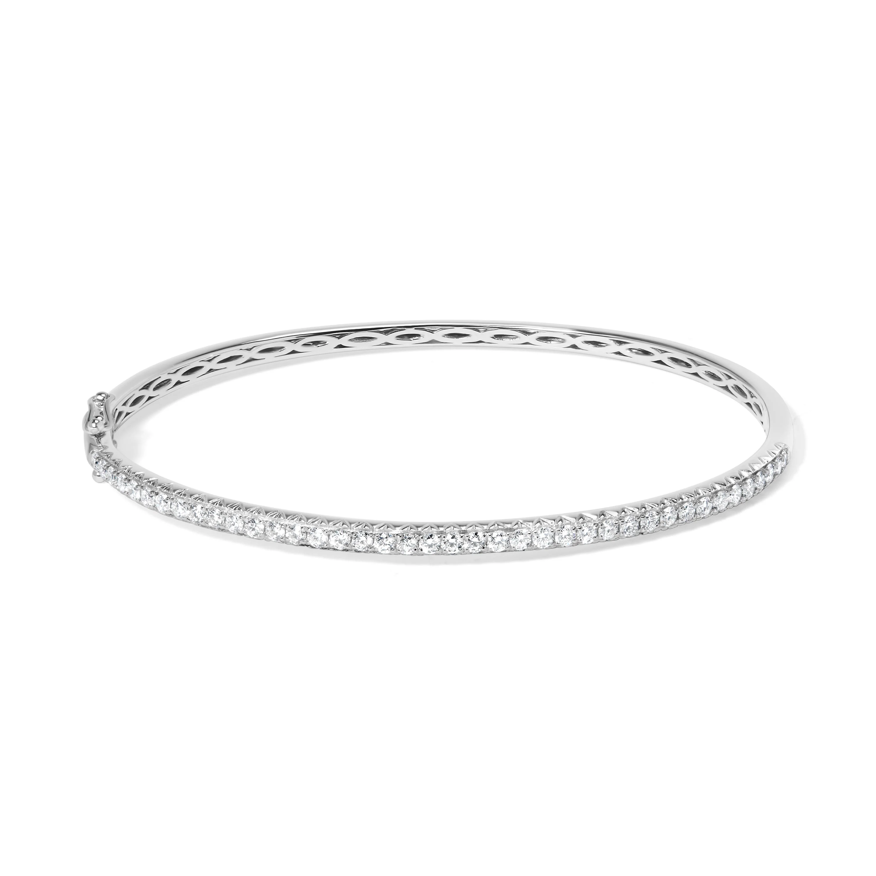 14K Rose Gold 1.00 Cttw Half Eternity Diamond Bangle Bracelet (G-H Color, SI2-I1 Clarity) - 7" Inches - Image 11