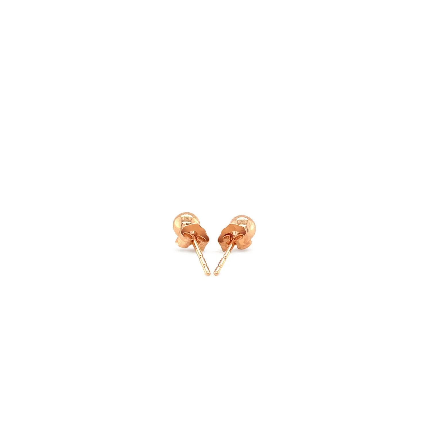 14k Rose Gold Ball Style Stud Earrings (4.0 mm) - Image 3